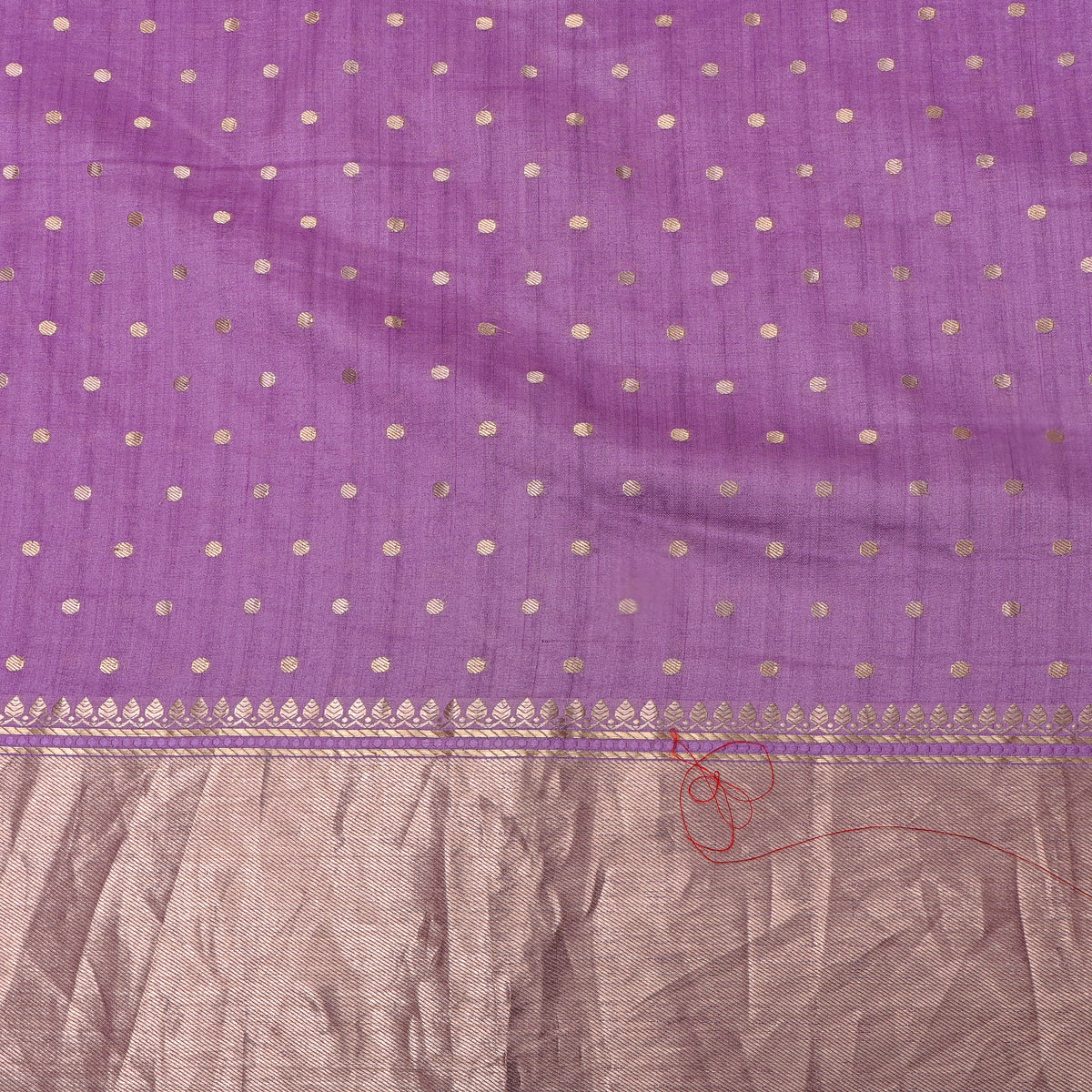 Orchid Purple Gold Zari Dot Butti Jamawar Silk Fabric