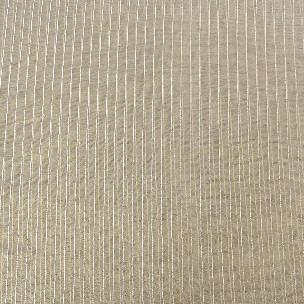 Beige Self-Stripe Jamawar Silk Fabric
