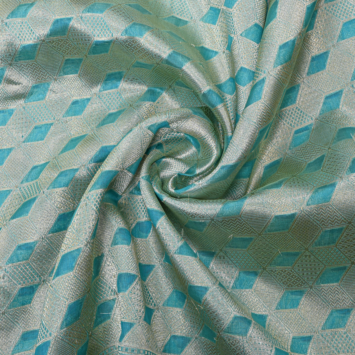 Blue Zari Weave Banarasi Silk
