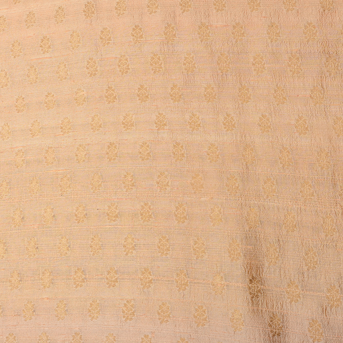 Sand Beige Gold Floral Butti Banarasi Silk Fabric