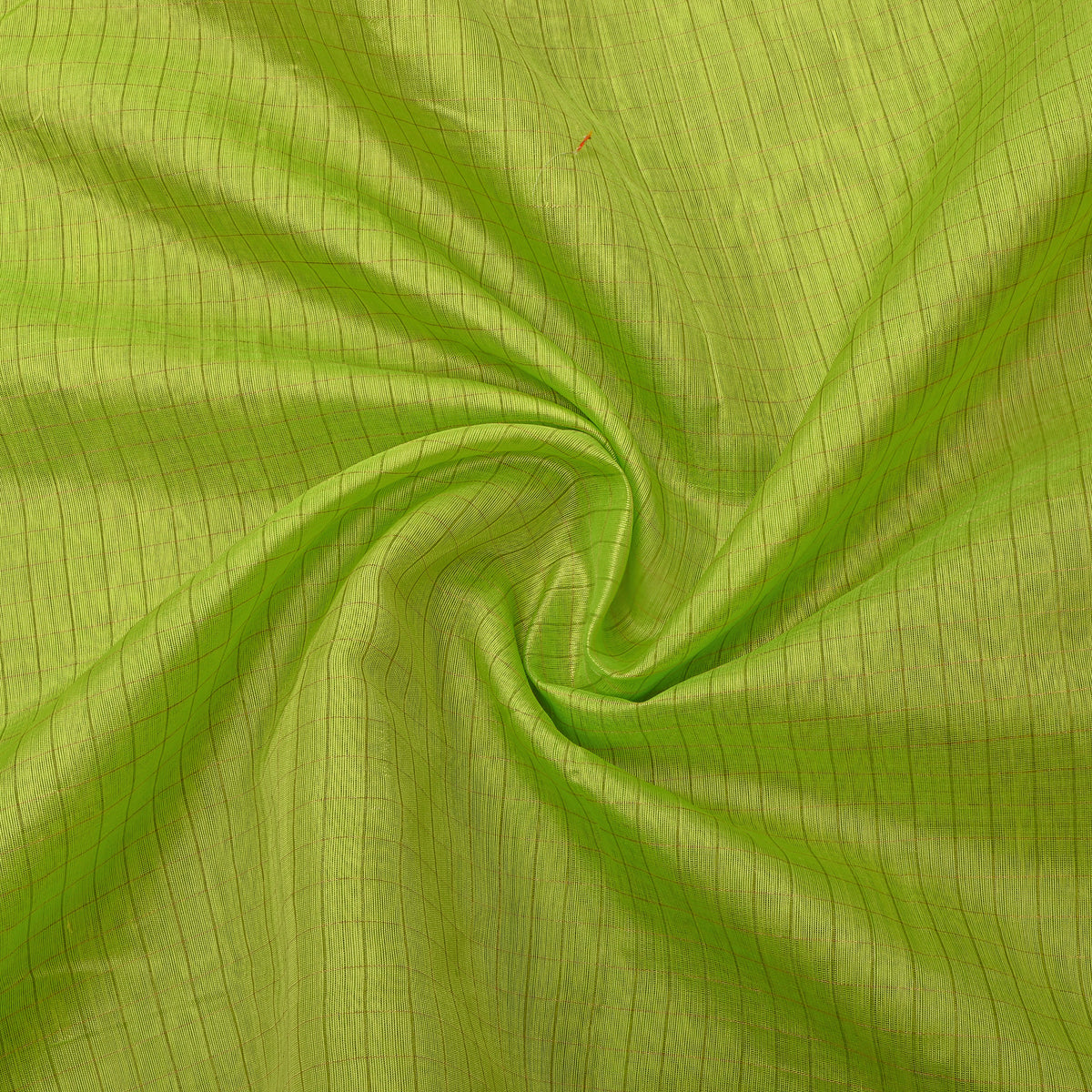 Parrot Green Gold Check Geometric Jamawar Silk Fabric