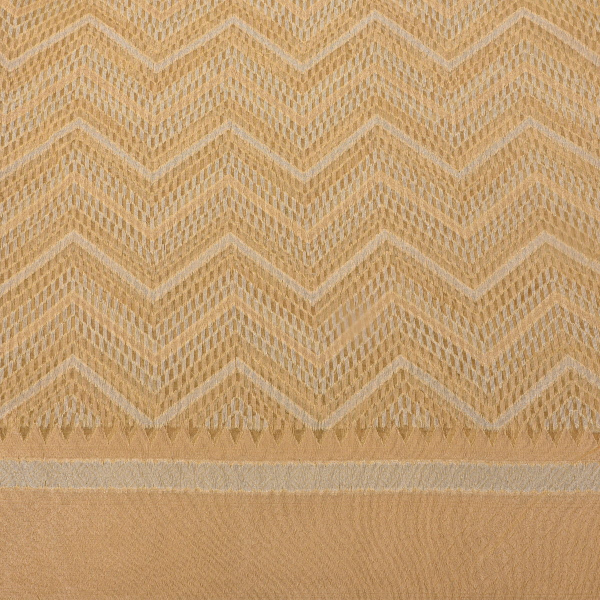 Sandy Beige Zigzag Weave Banarasi Silk Fabric