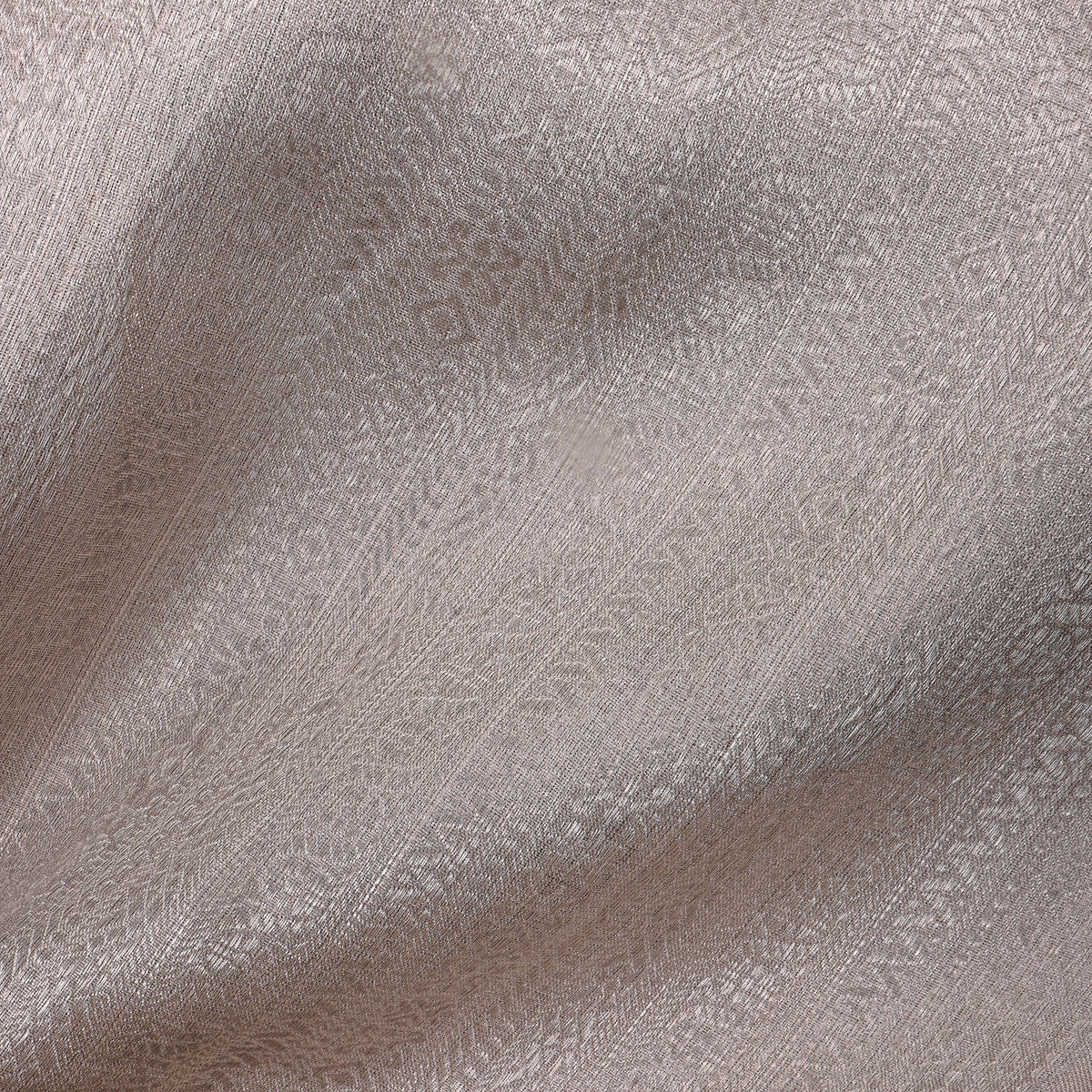 Pewter Silver ZariZigzag Stripe Jamawar Silk Fabric