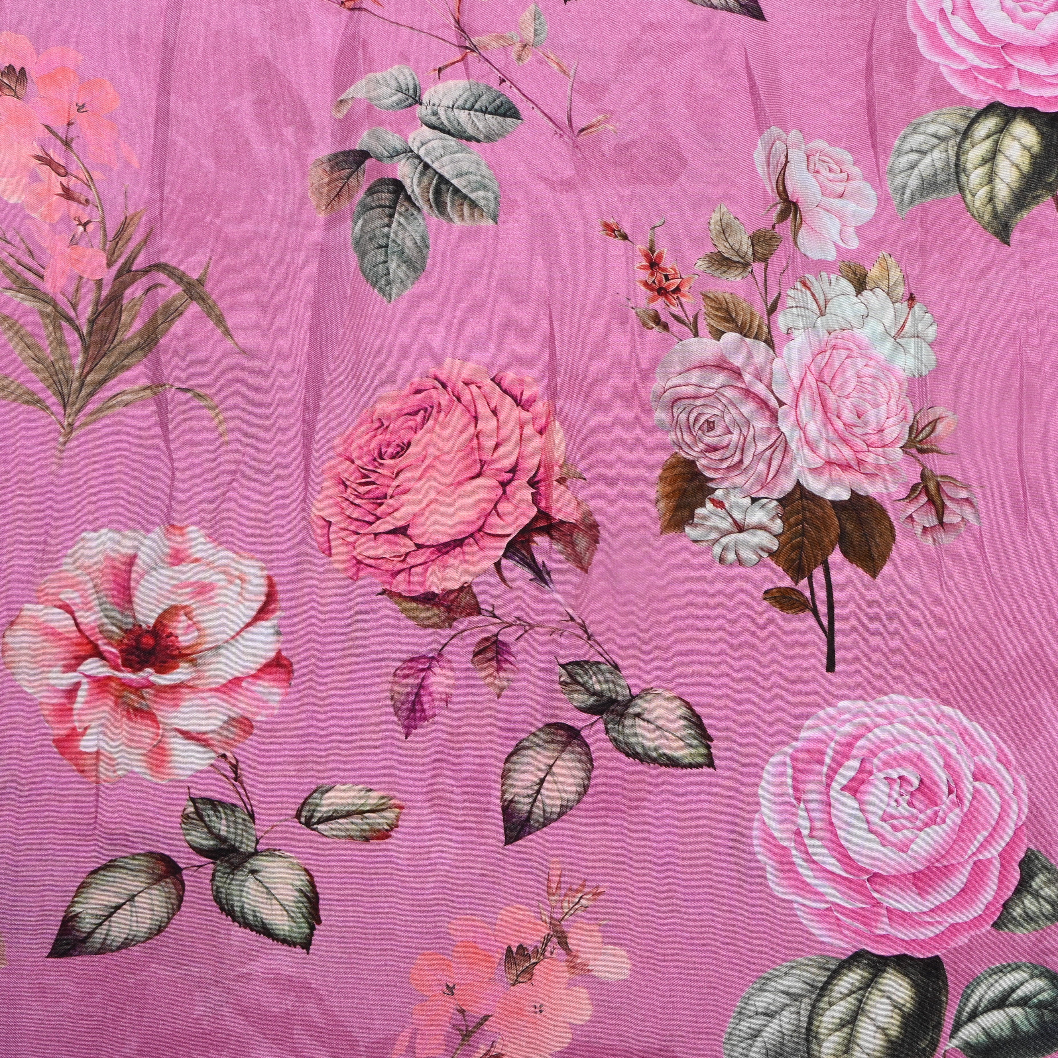 Lavender Floral Printed Organza Fabric