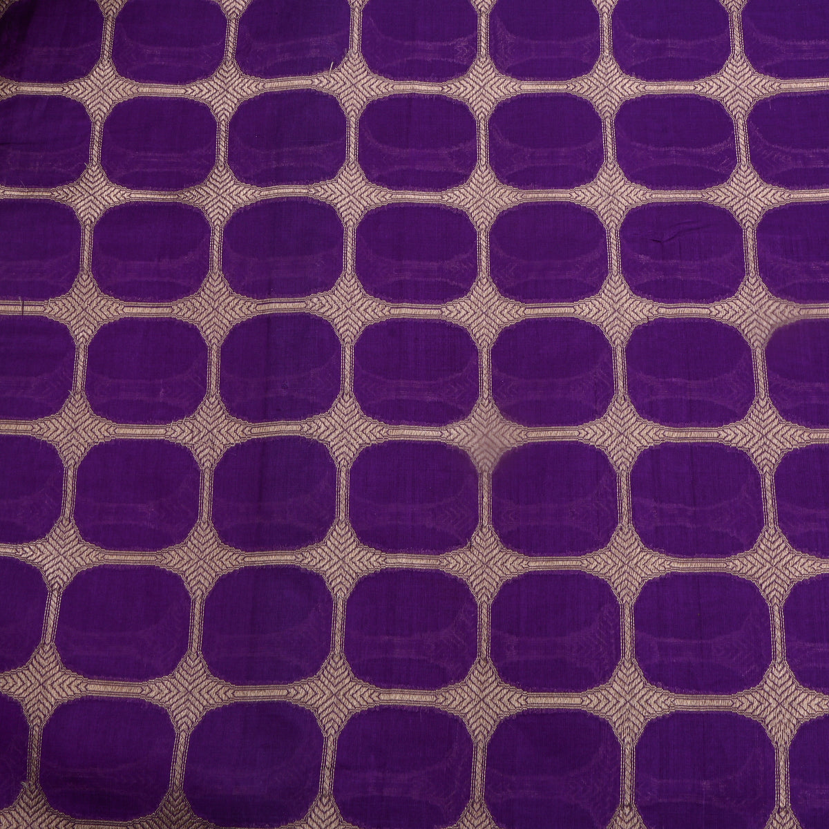 Purple Gold Zari Self Weave Banarasi Silk Fabric