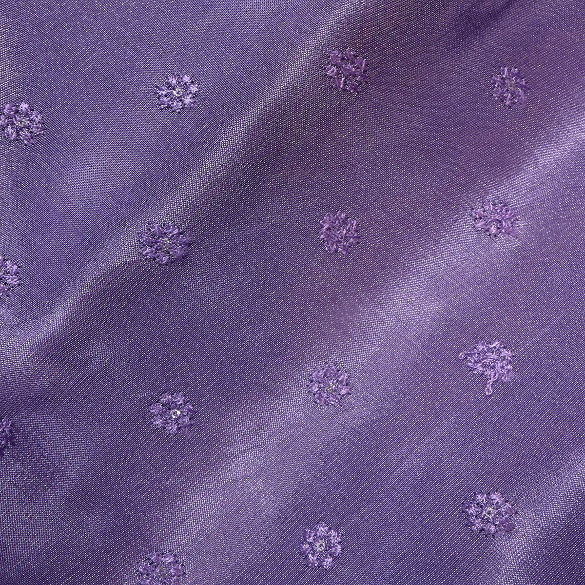 Orchid Floral Butti Thread Work Embroidery Tissue Fabric