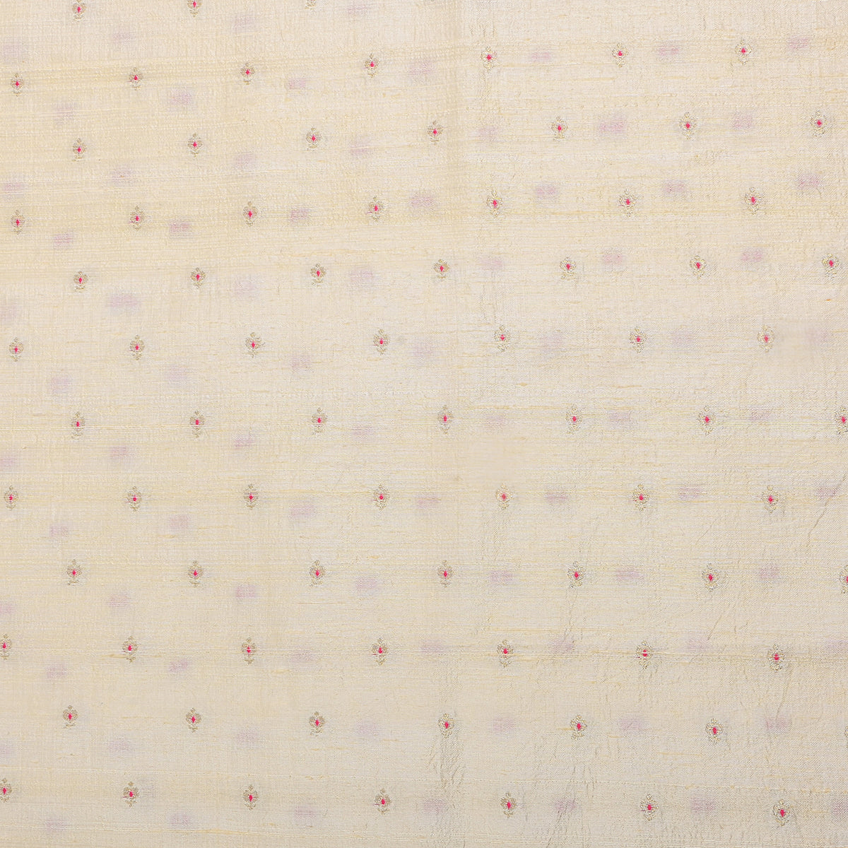 Golden Cream Embroidery Jamawar Silk Fabric