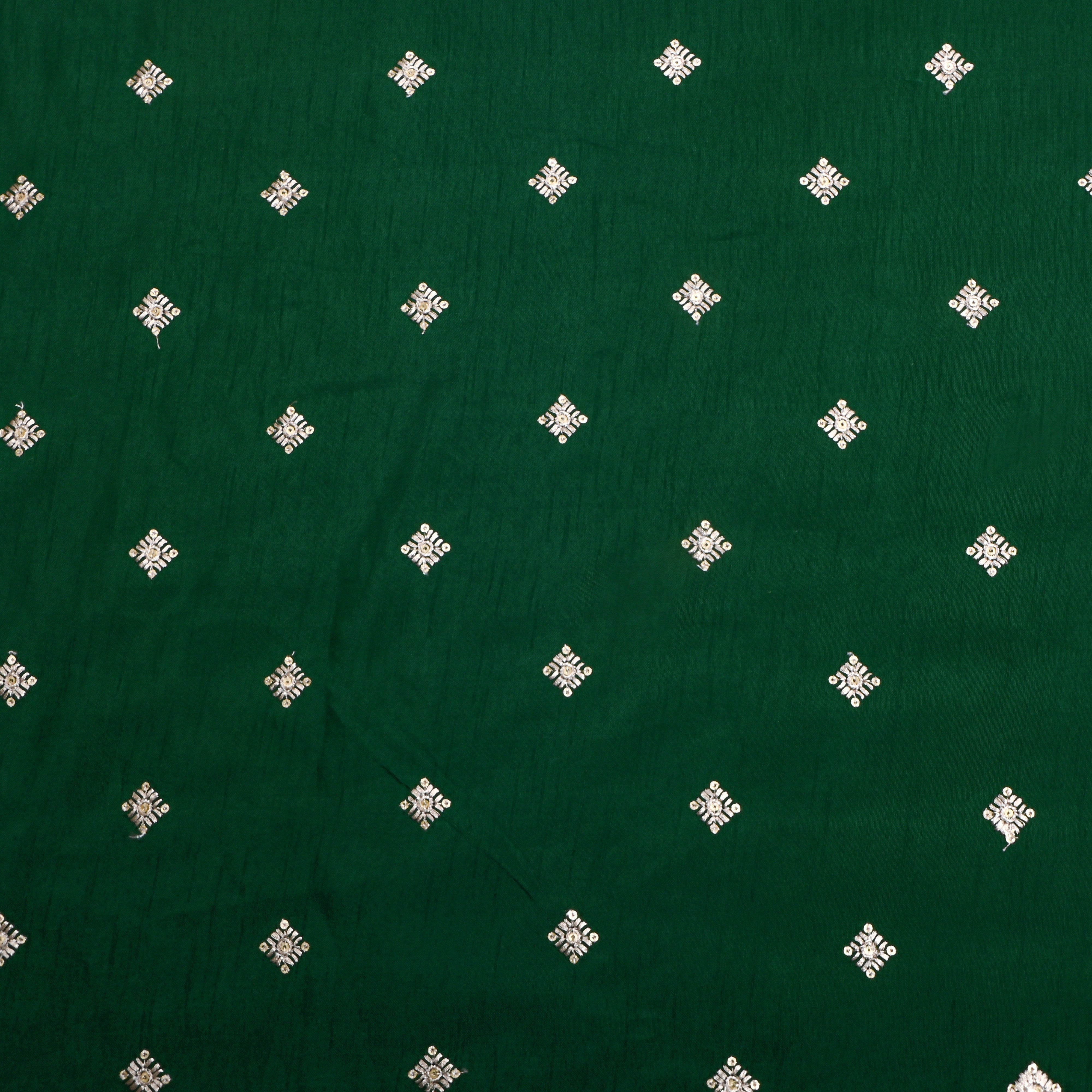 Green Silver Butti Embroidered Silk