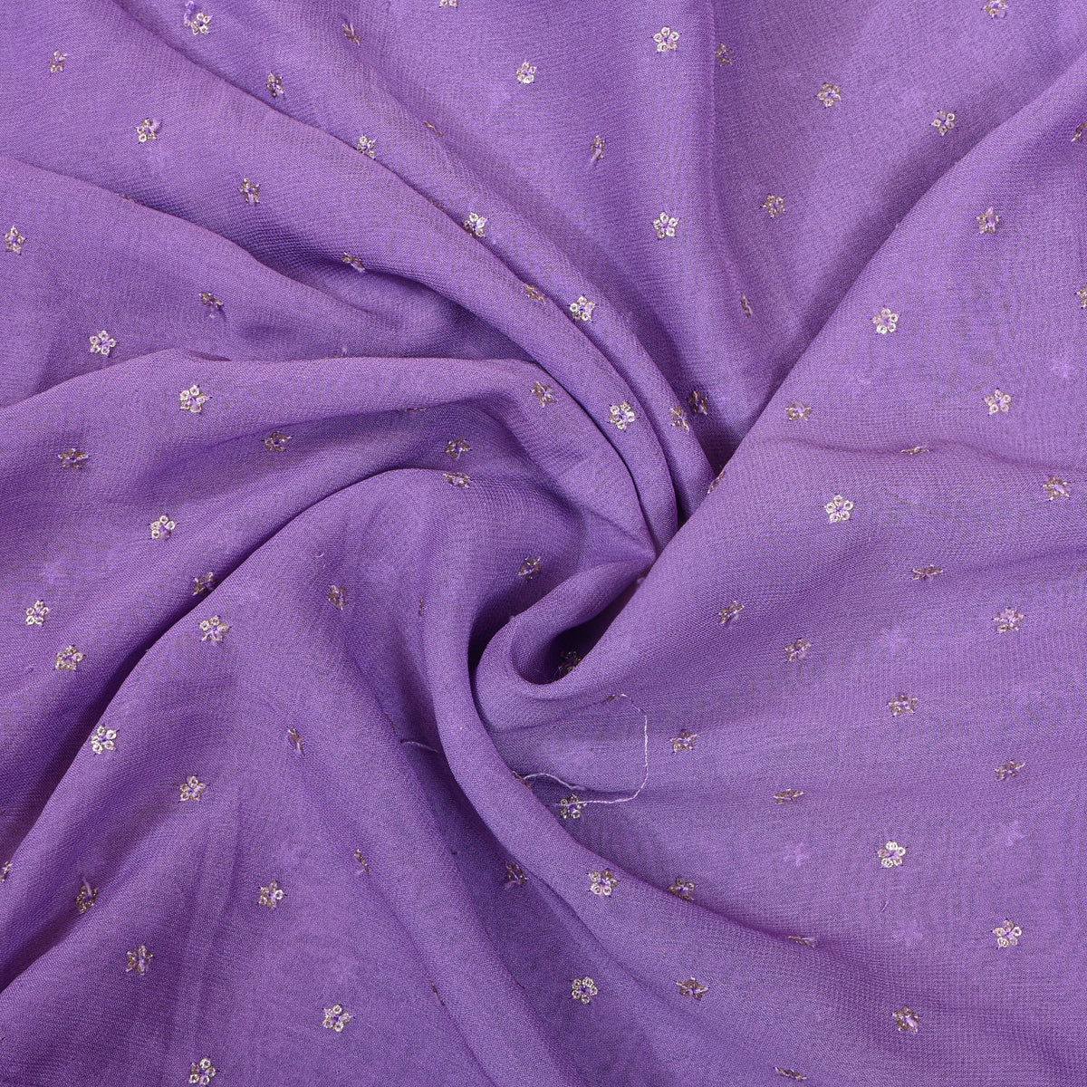 Lavender Sequin Floral Butti Georgette Fabric