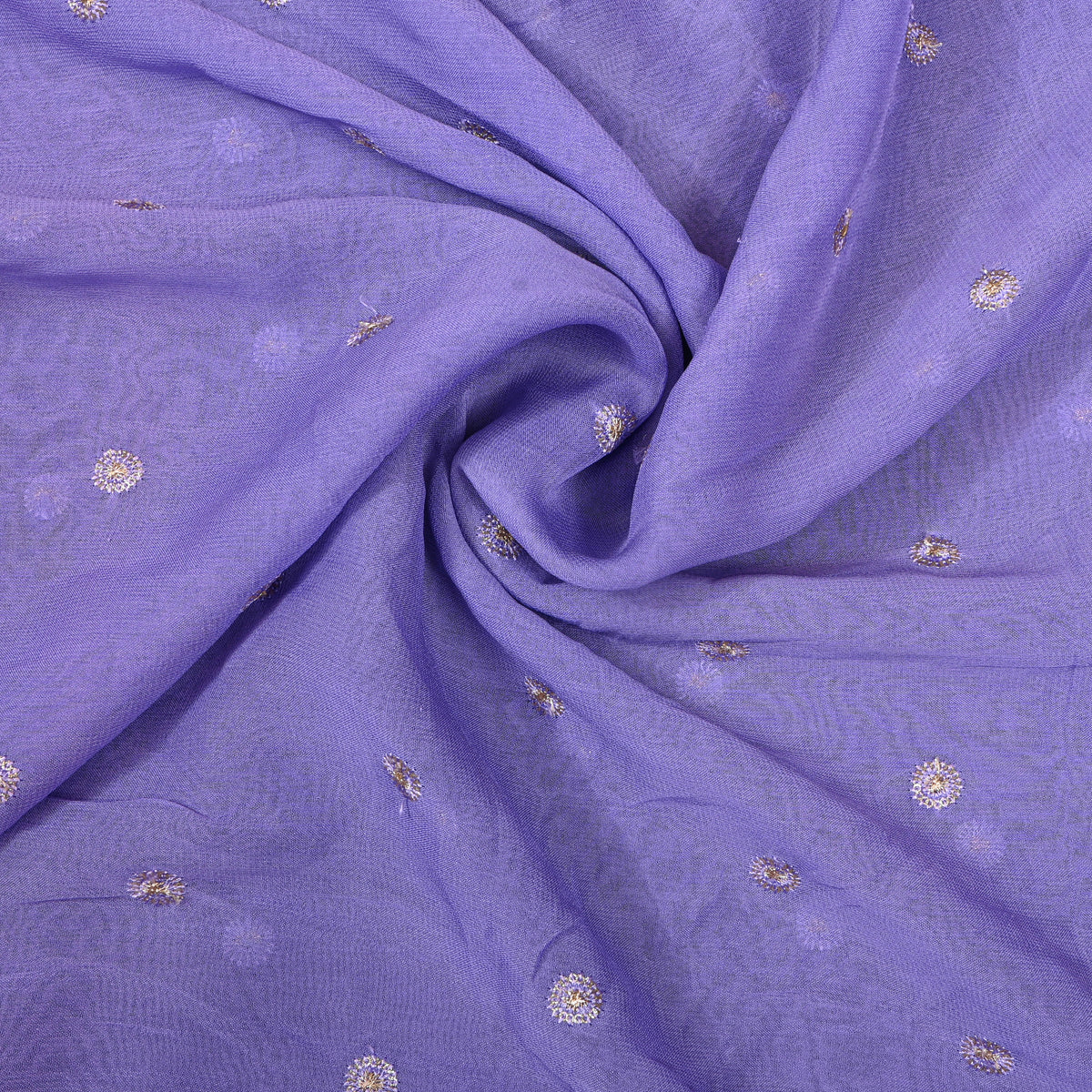 Lilac Sequin Butti Embroidery Georgette Fabric