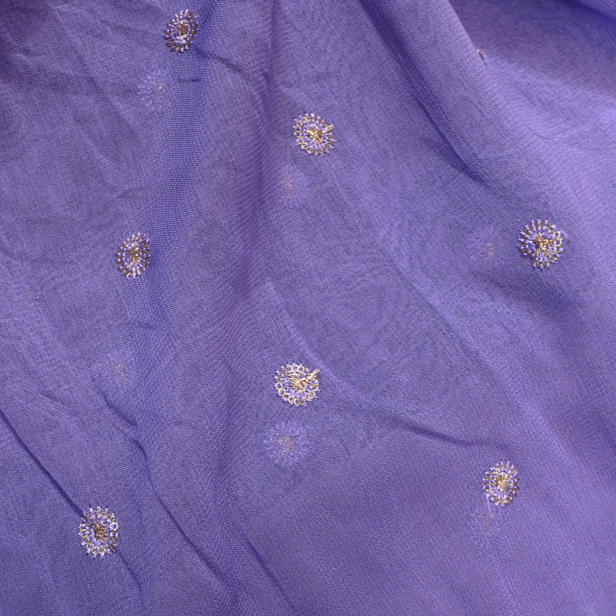 Lilac Sequin Butti Embroidery Georgette Fabric
