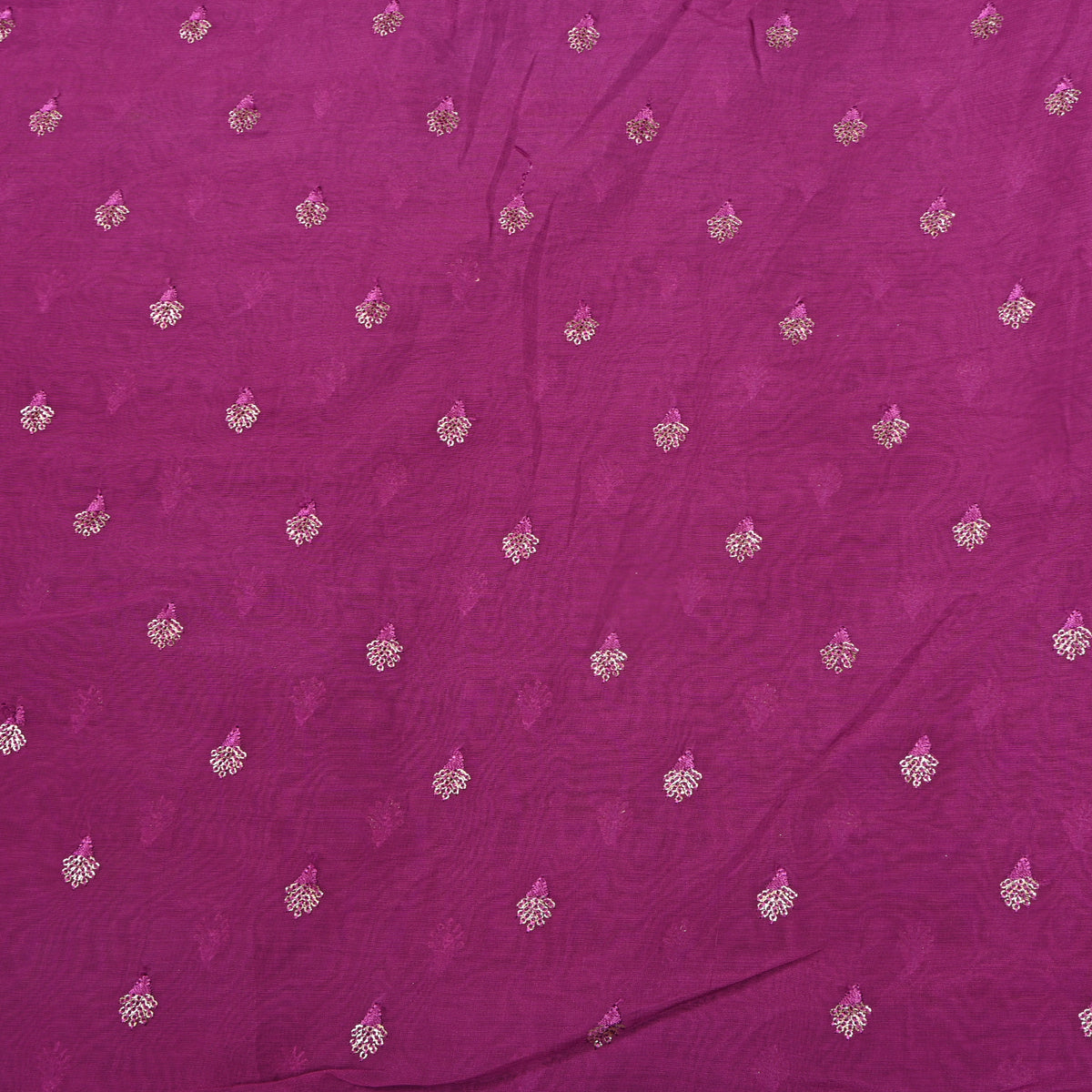 Amethyst Zari Sequin Bud Butti Organza Fabric