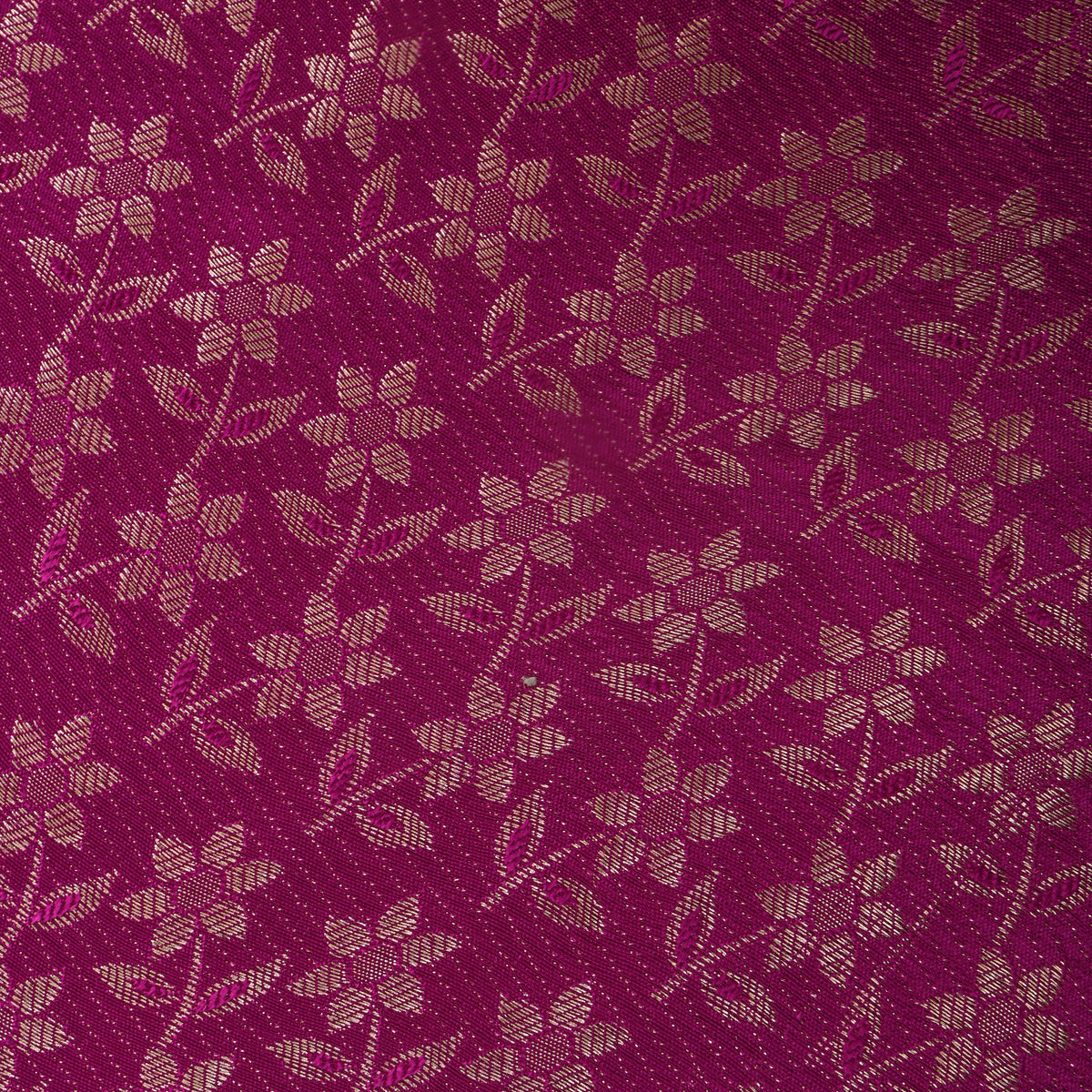 Purple Banarasi Silk Floral Motif Fabric