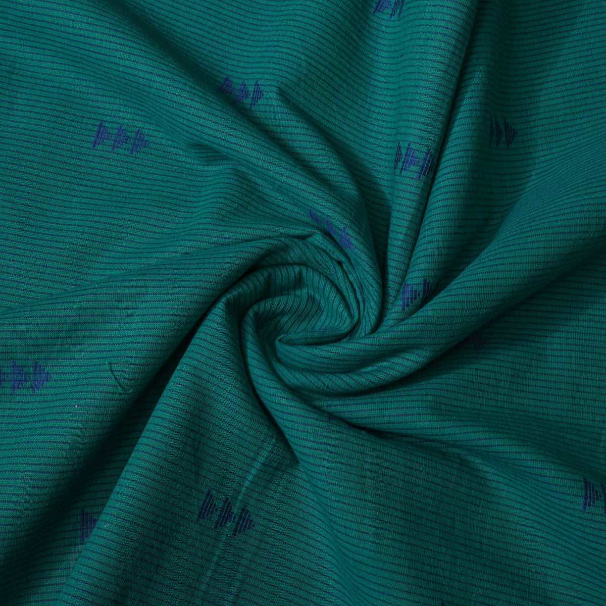 Teal Triangle Butti Fabric