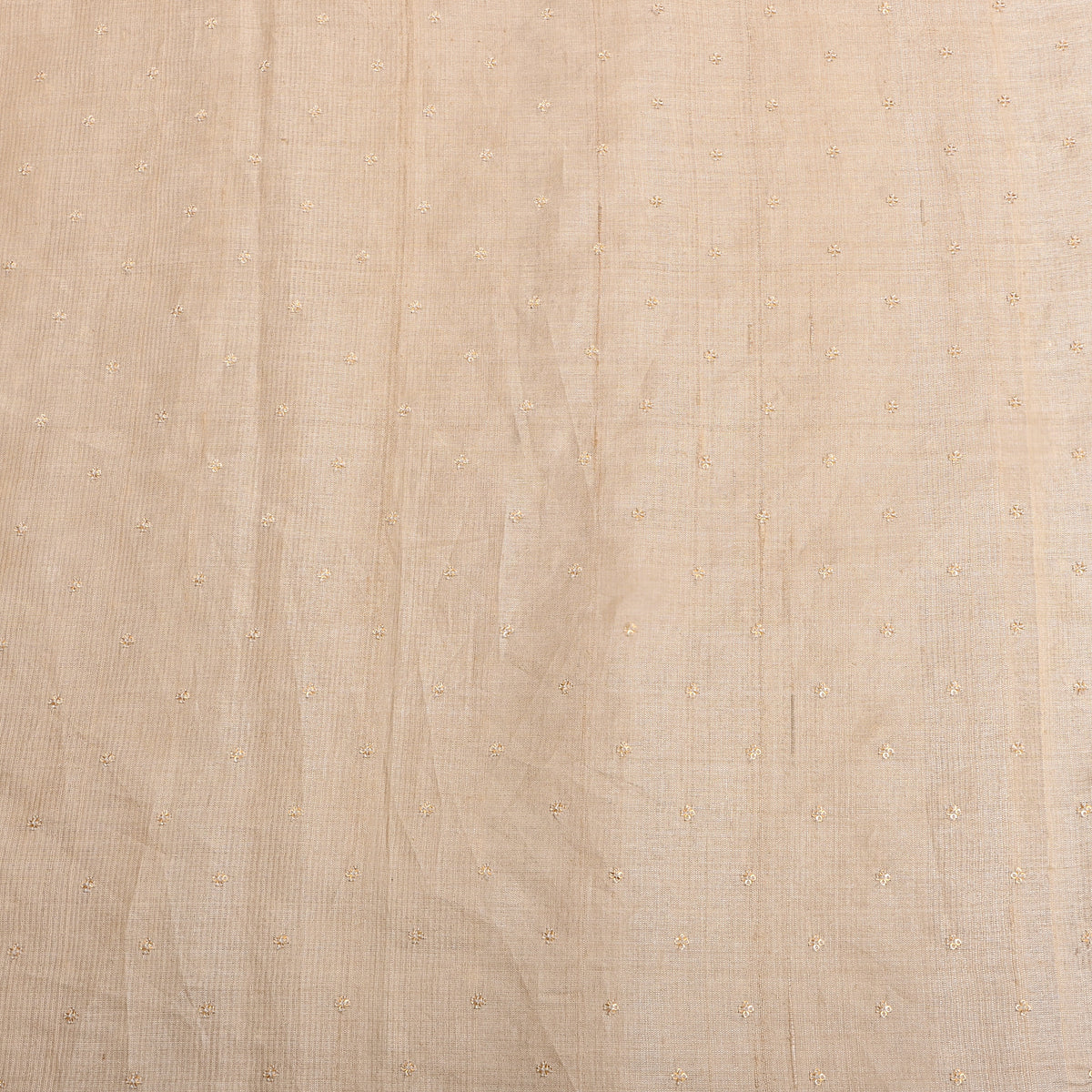 Light Beige Gold Sequin Butti Tussar Fabric