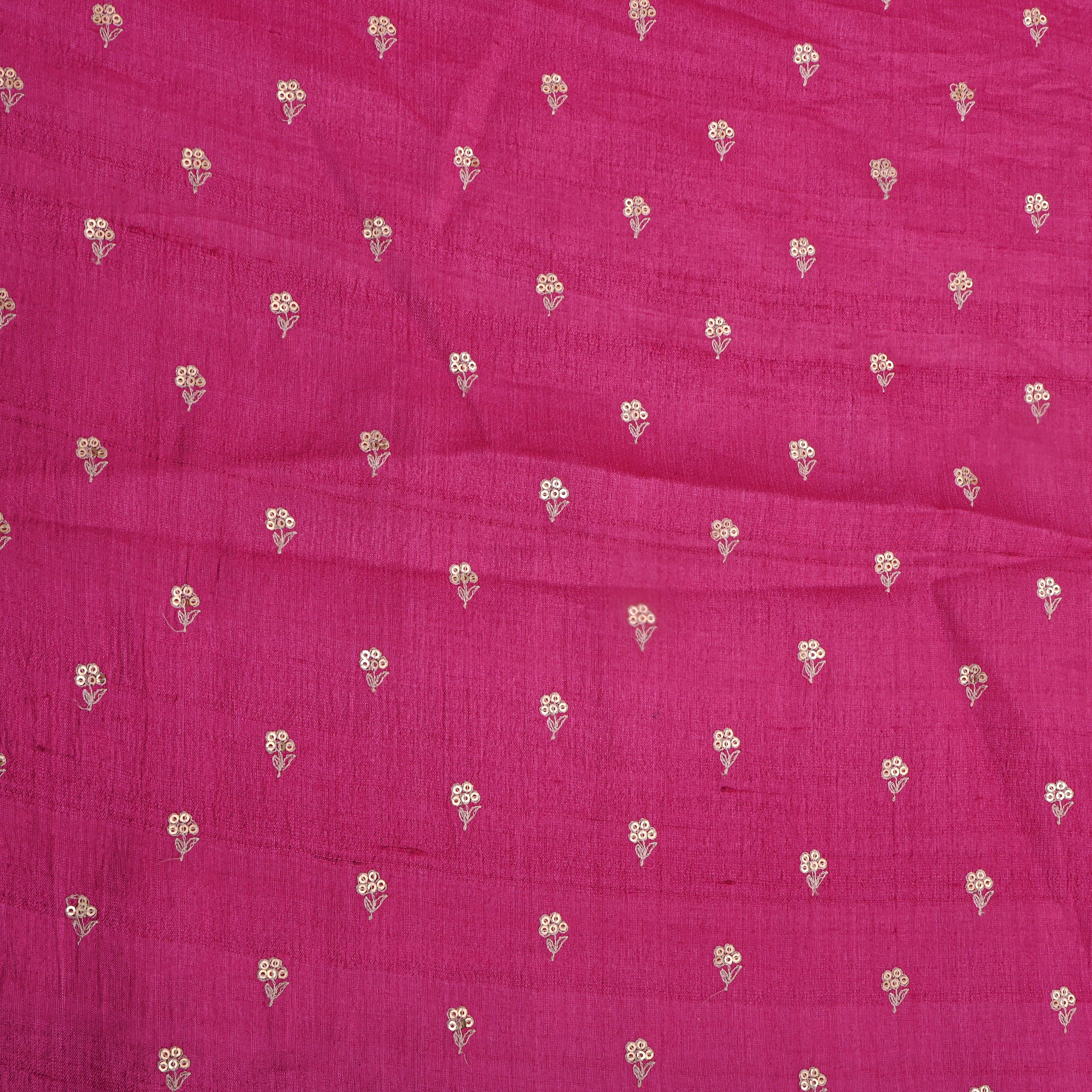 Pink Butti Embroidered Tussar Silk