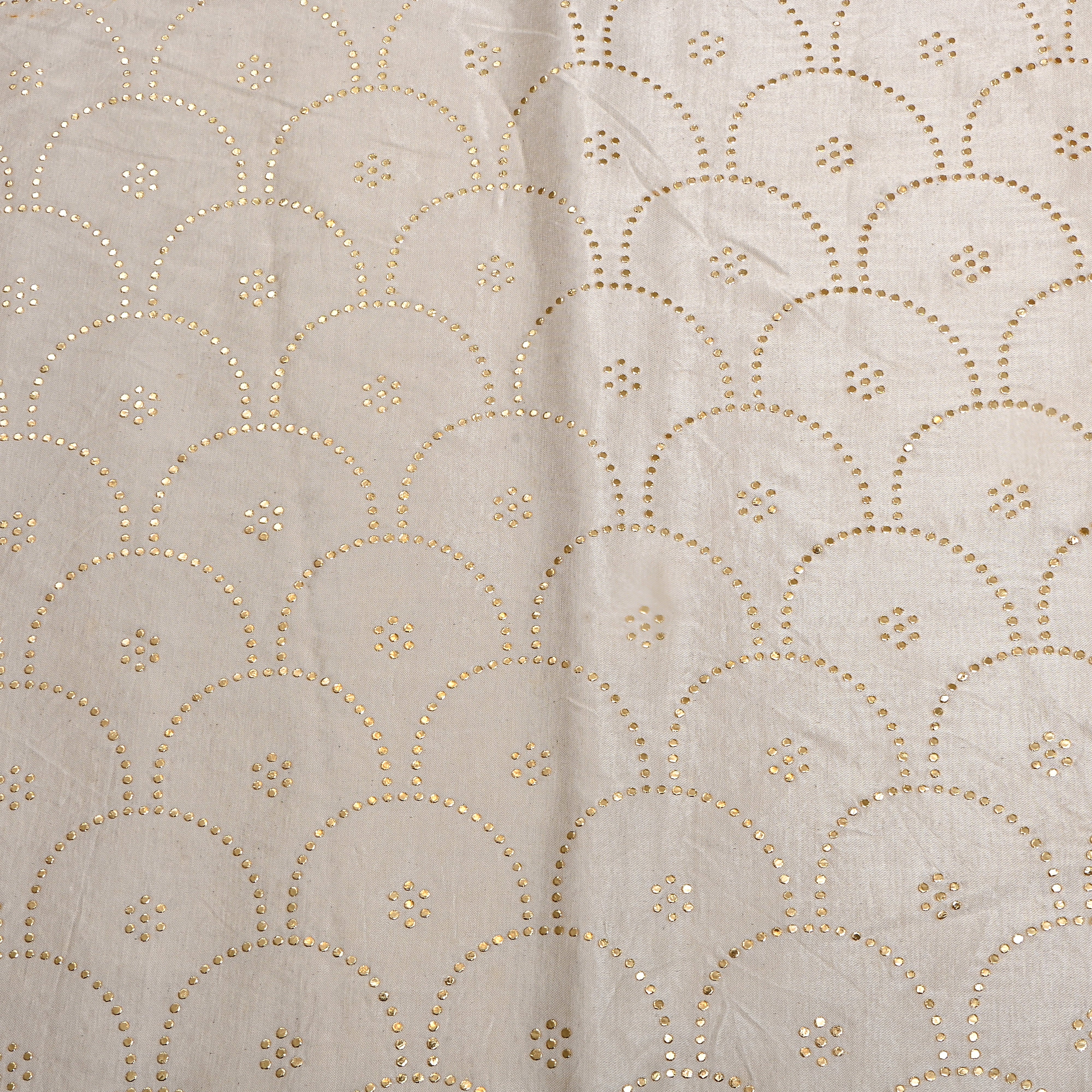 White Foil Embroidered Silk
