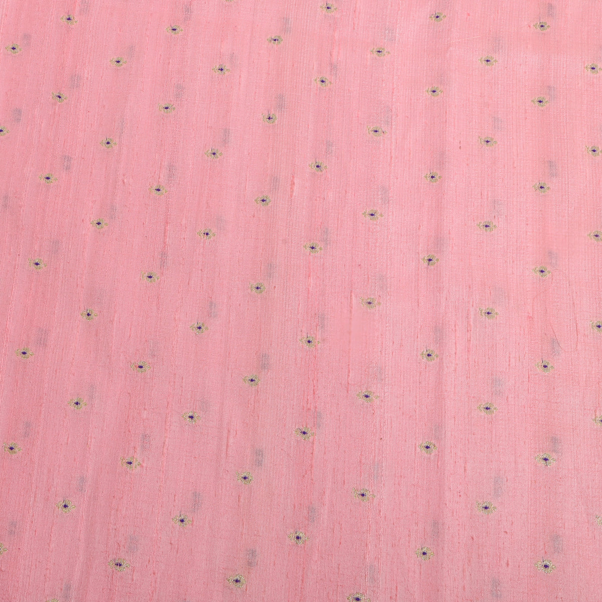 Blush Pink Embroidery Jamawar Silk Fabric