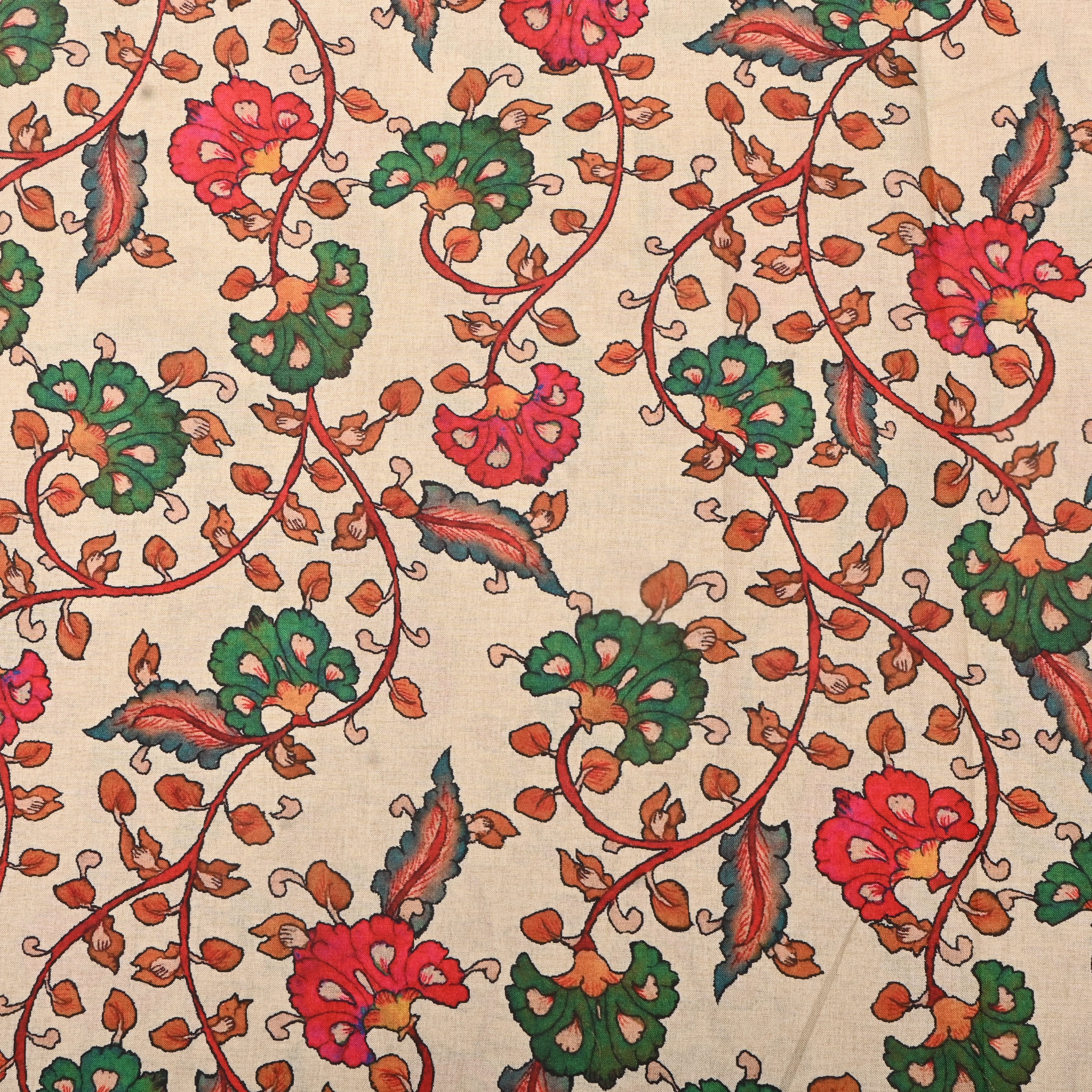 Cosmic Latte Tissue Fabric With Printed Design