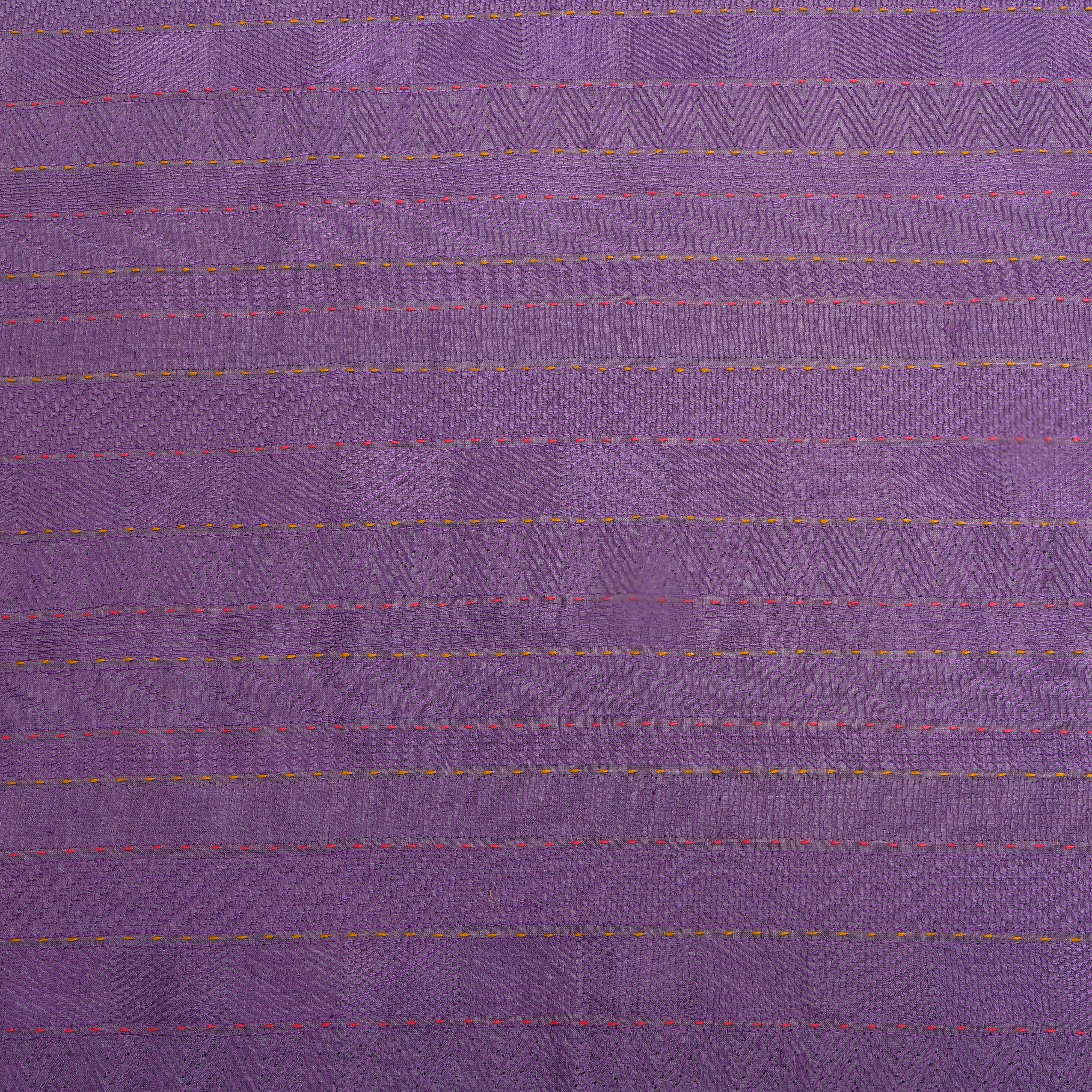 Purple Zigzag Thread Work Munga Tussar