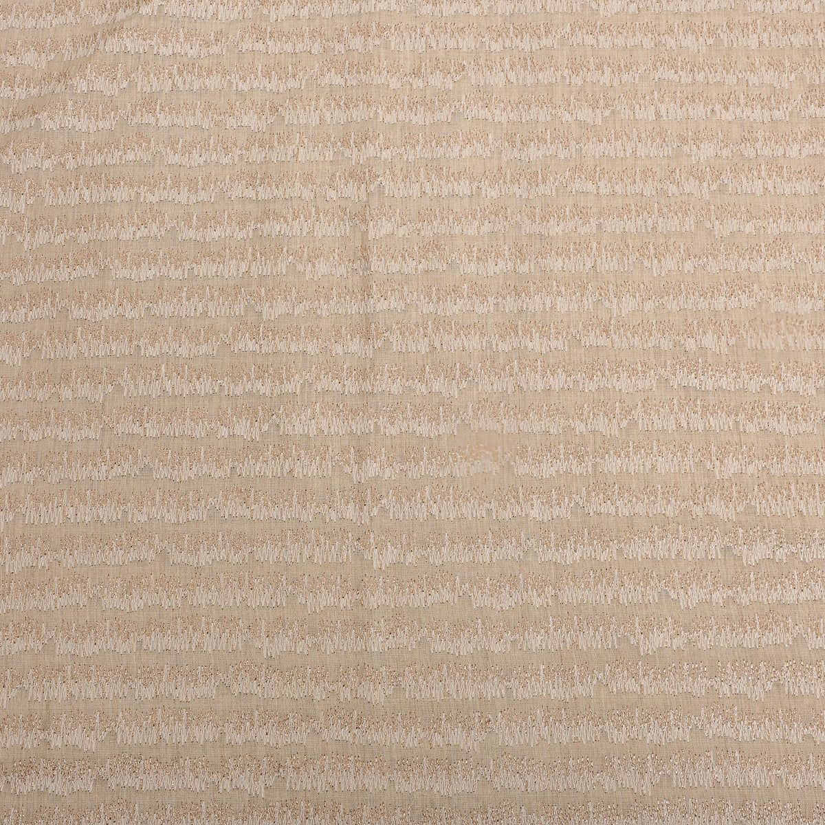 Beige Zari Zigzag Striped Munga Tussar