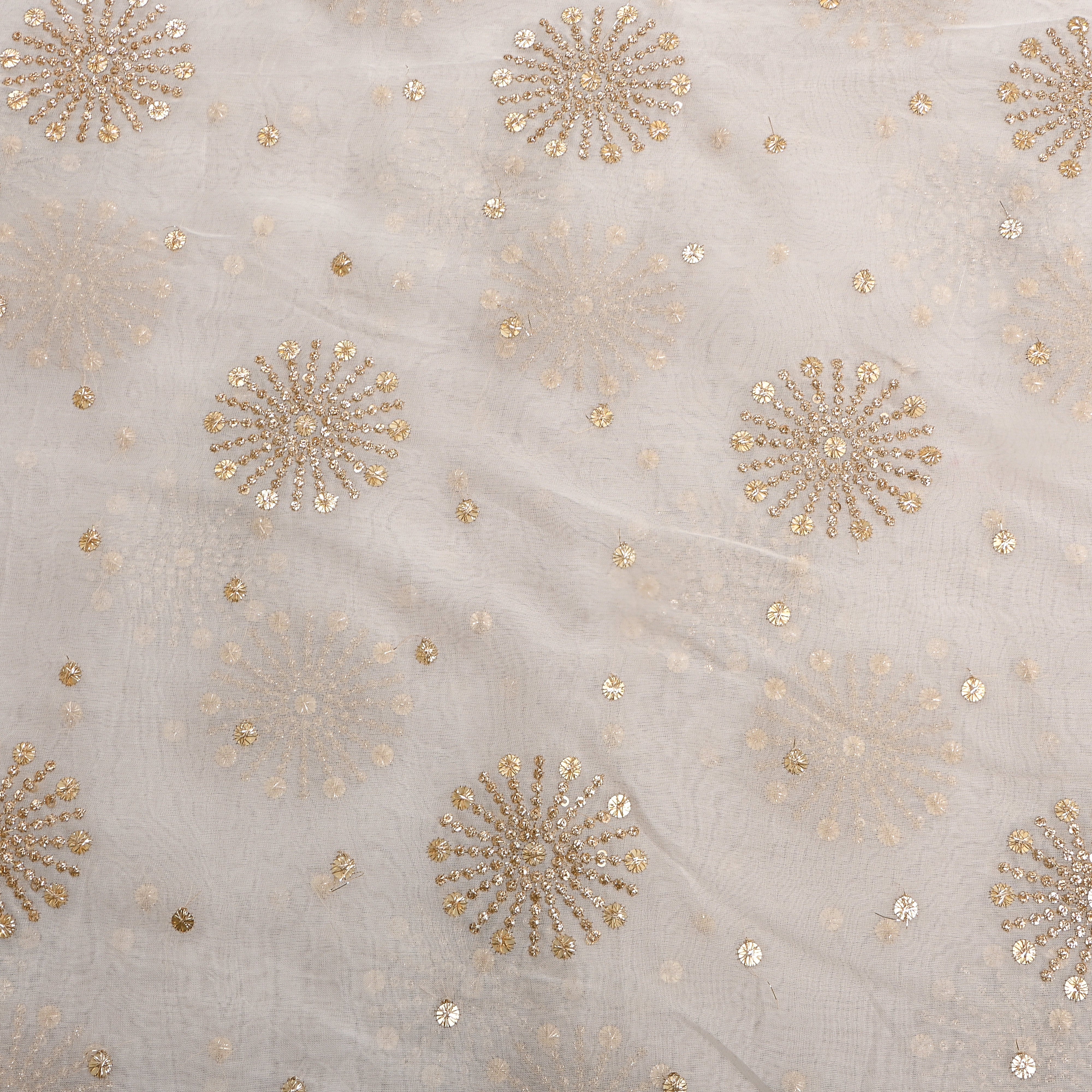 White Zari Butti Embroidered Organza