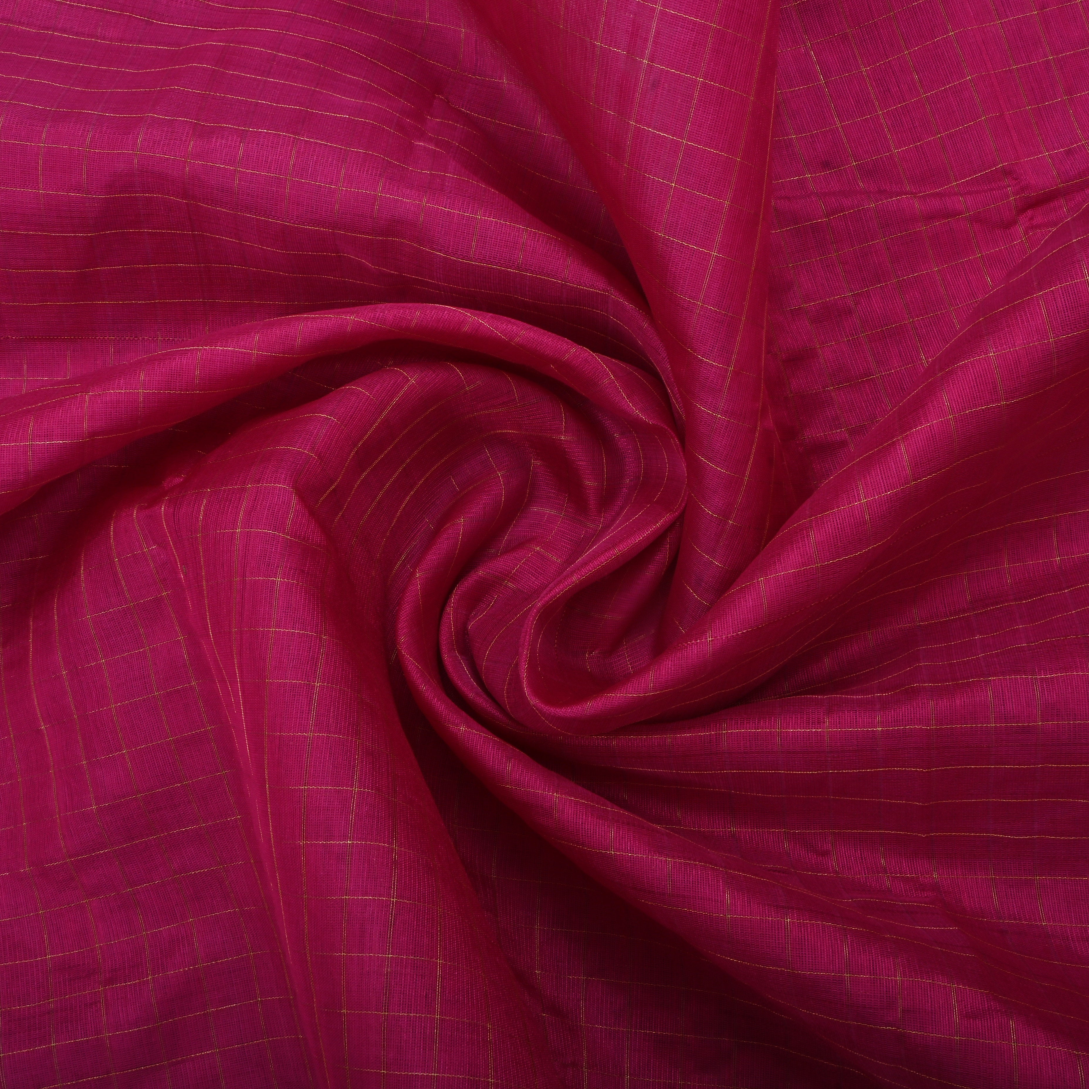 Berry Magenta Jamawar Silk Fabric With Checks Pattern