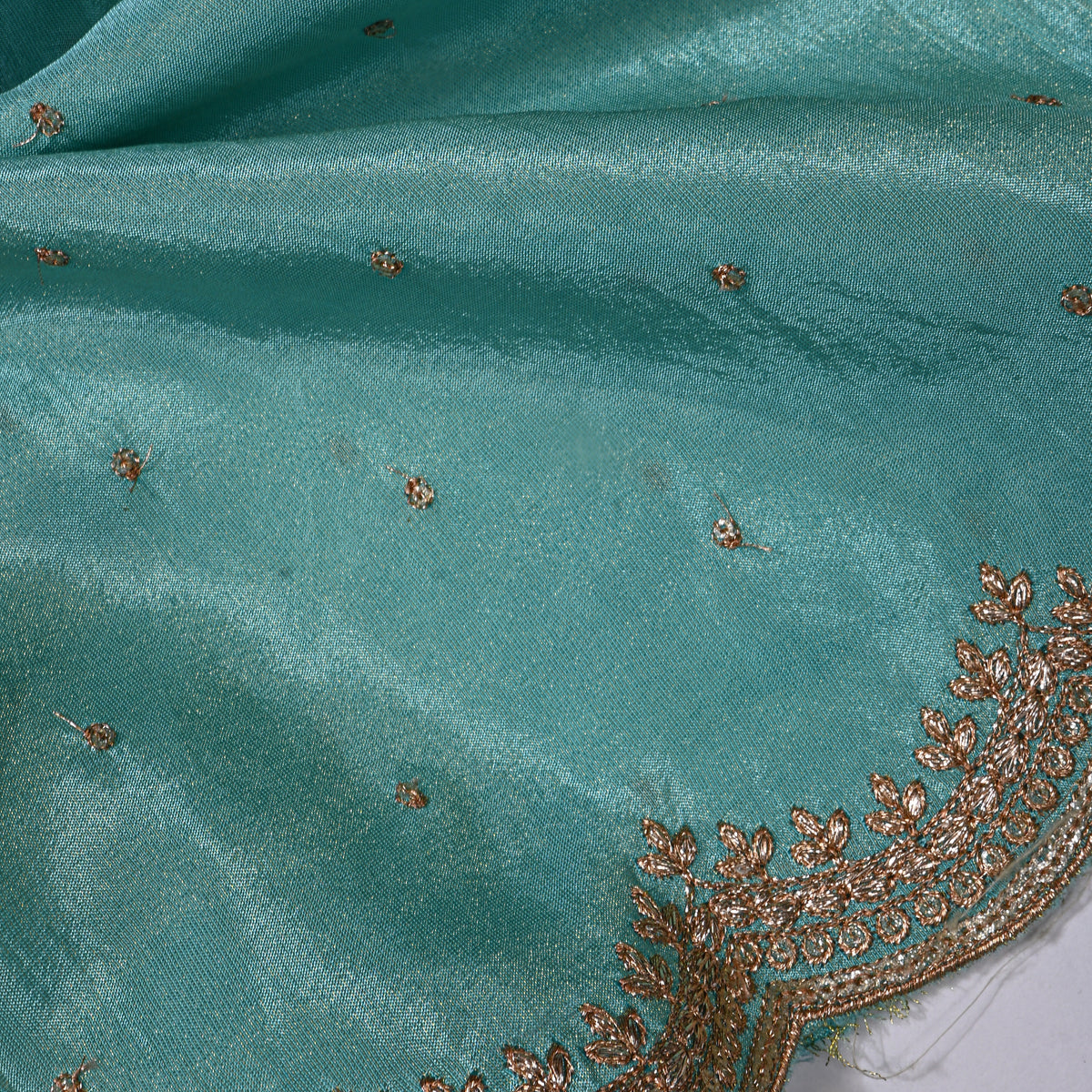Jade Sequin Butti Embroidery Tissue Fabric