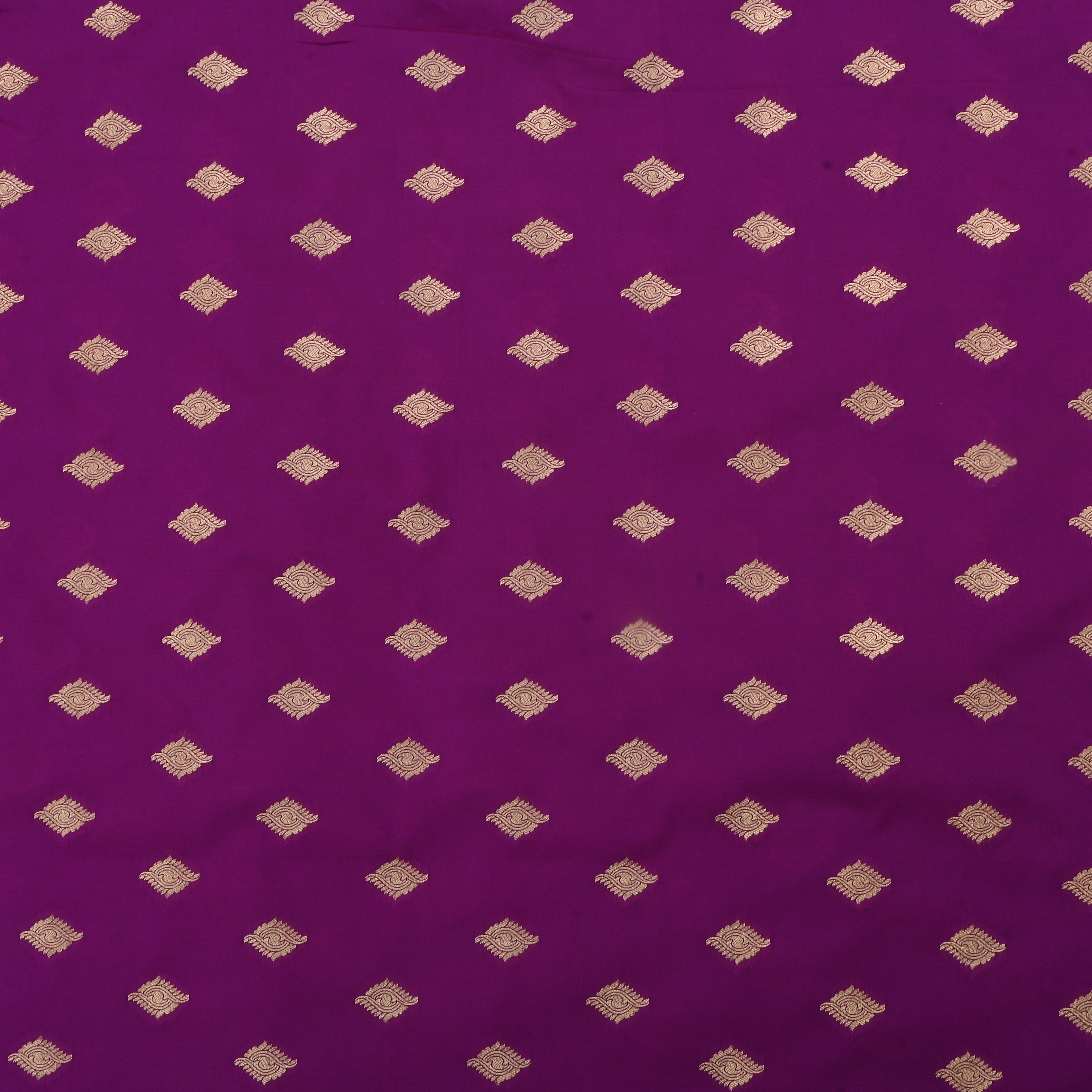 Rich Purple Jamawar Silk Fabric With Butti'S