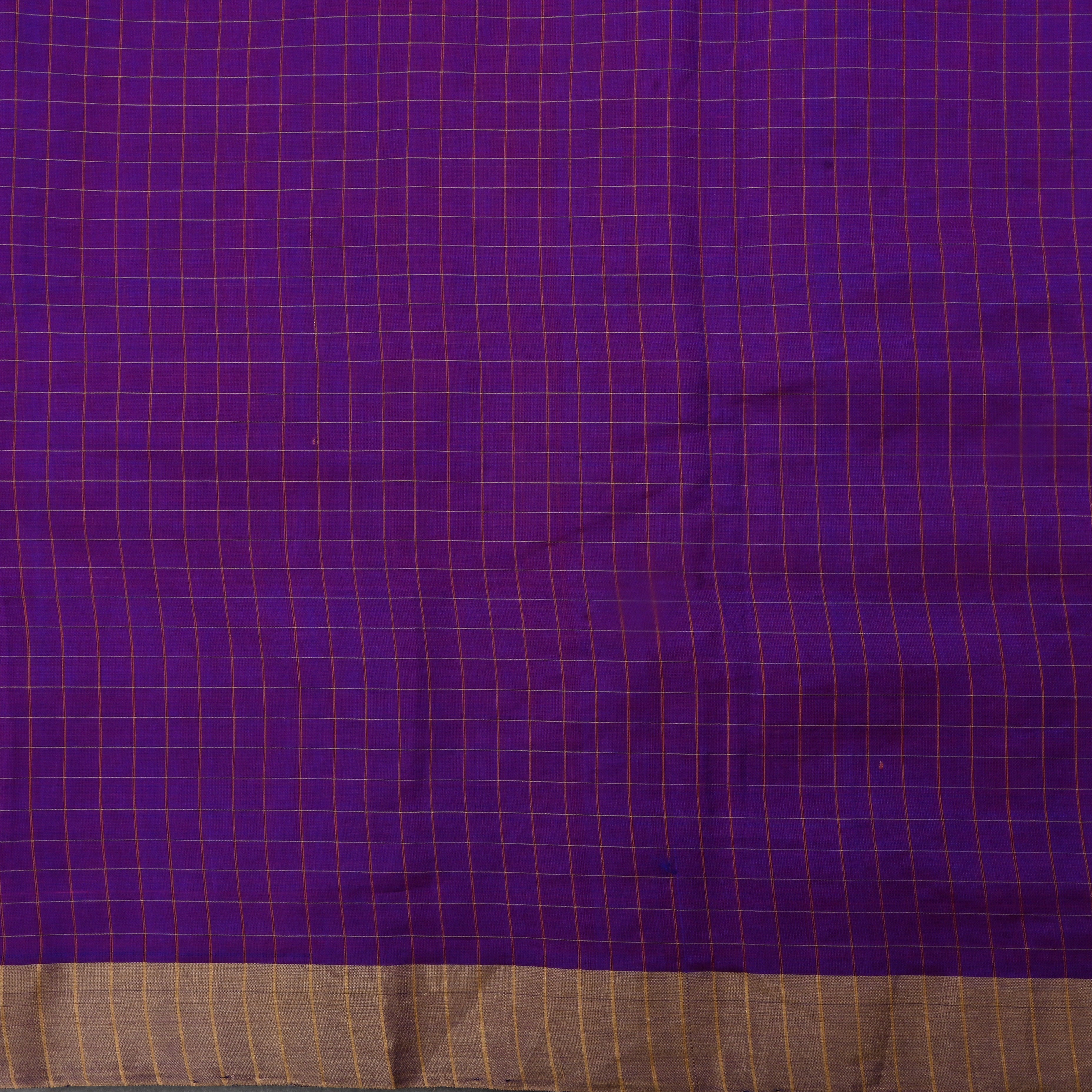 Meteorite Purple Jamawar Silk Fabric With Checks Pattern