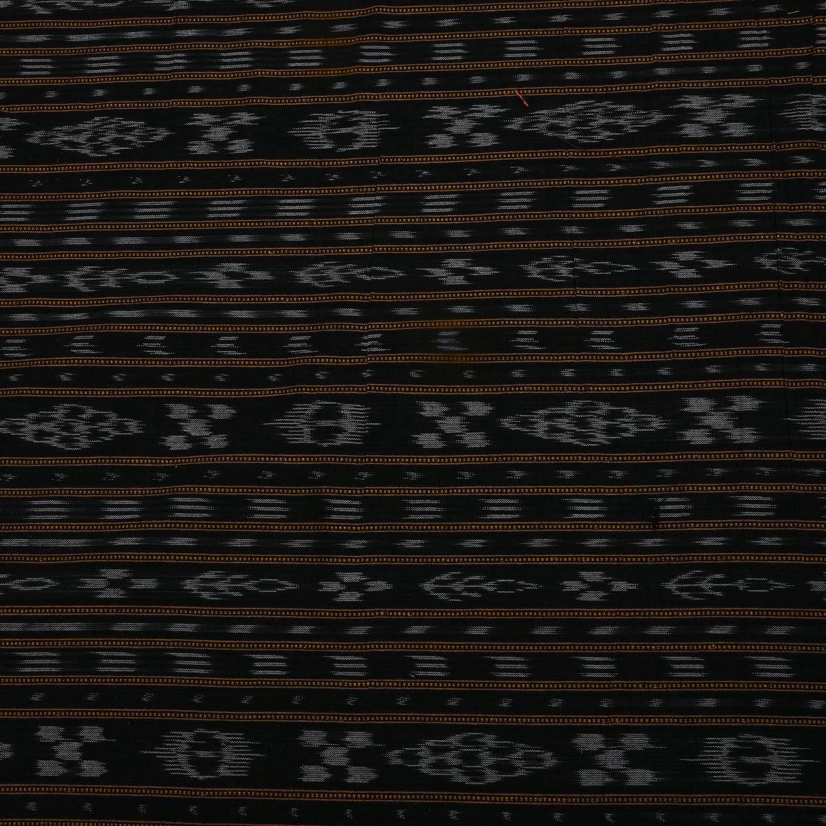 Black Grey Ikat Stripe Cotton Fabric