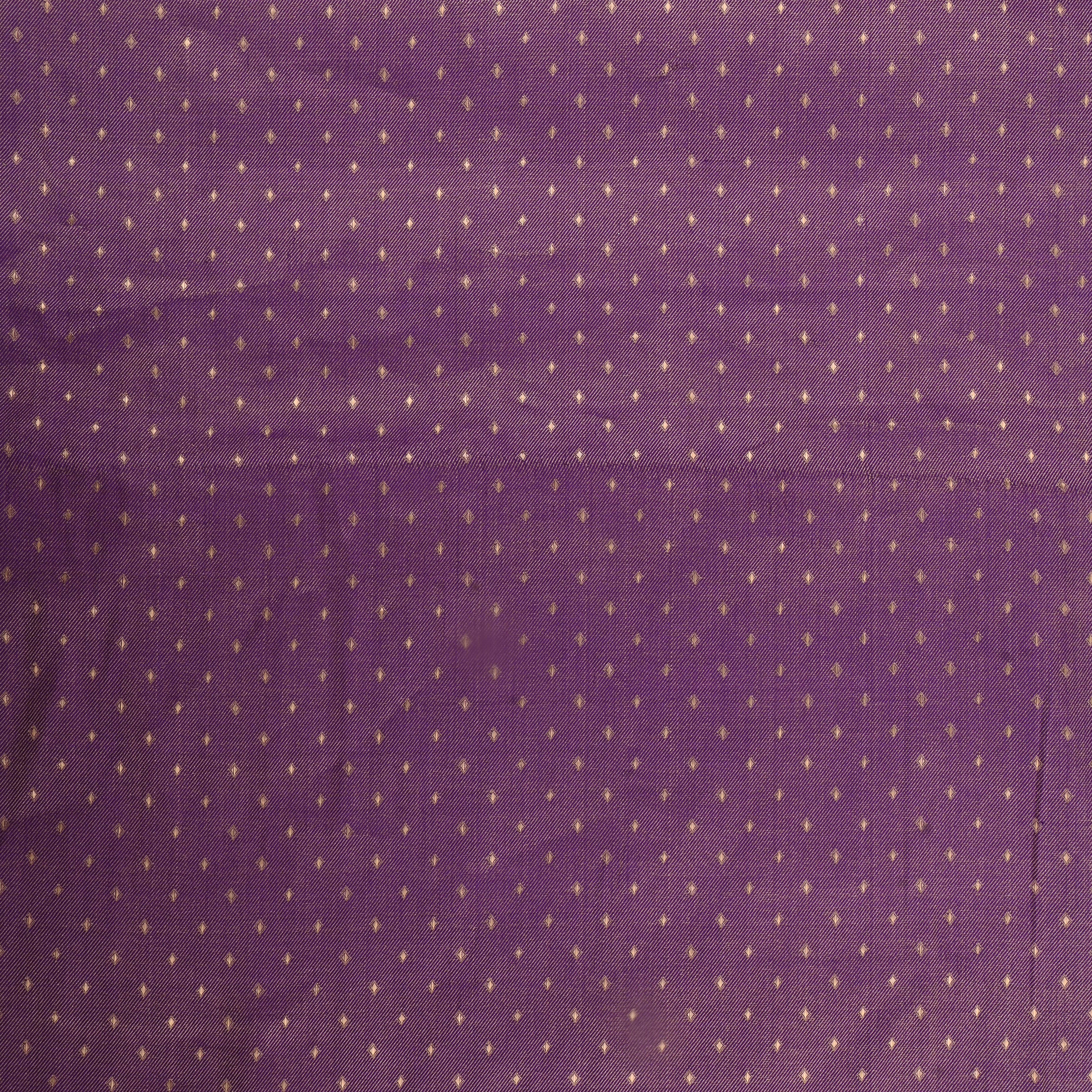 Grape Purple Jamawar Tissue Fabric With Dotted Pattern
