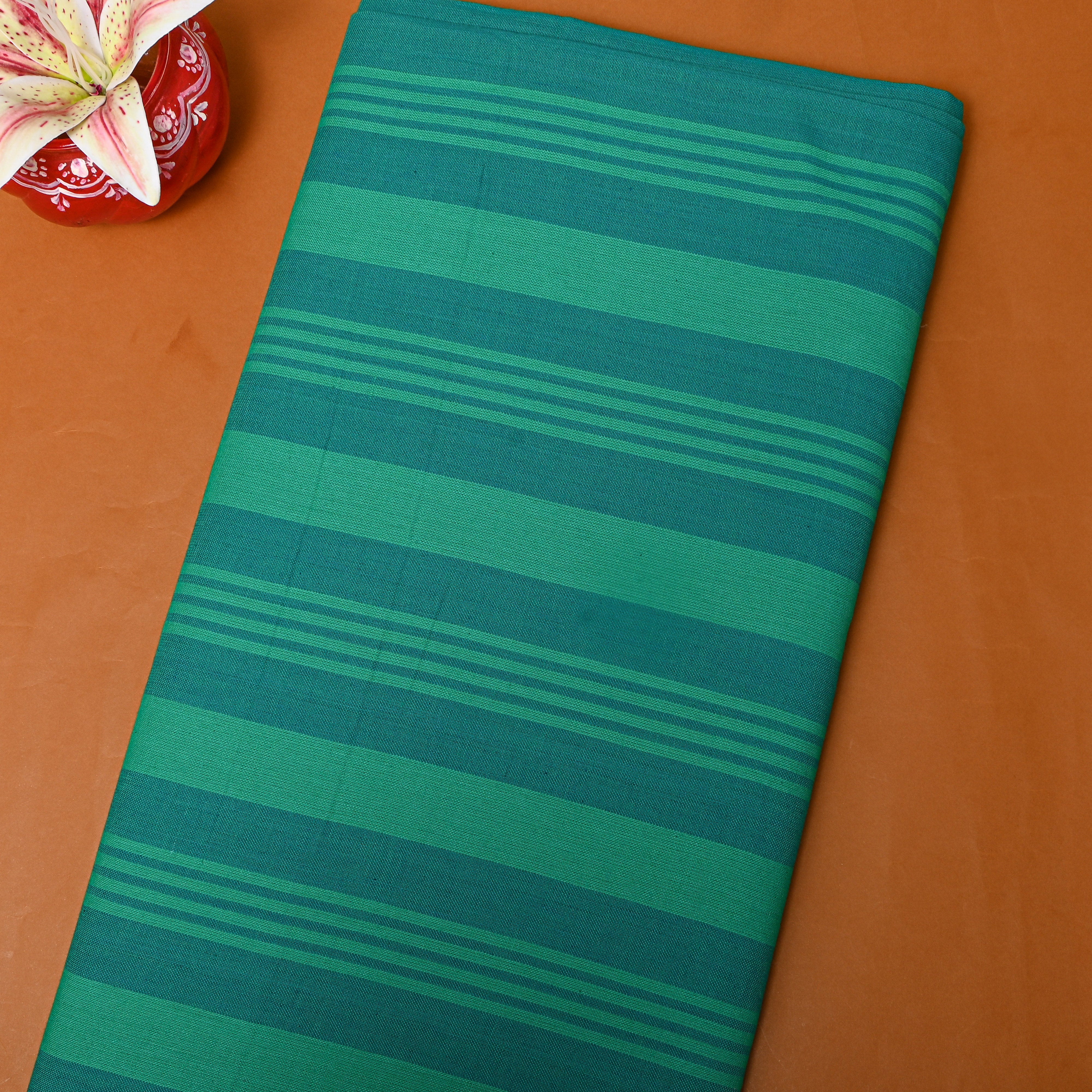 Green Blue Check Cotton Fabric
