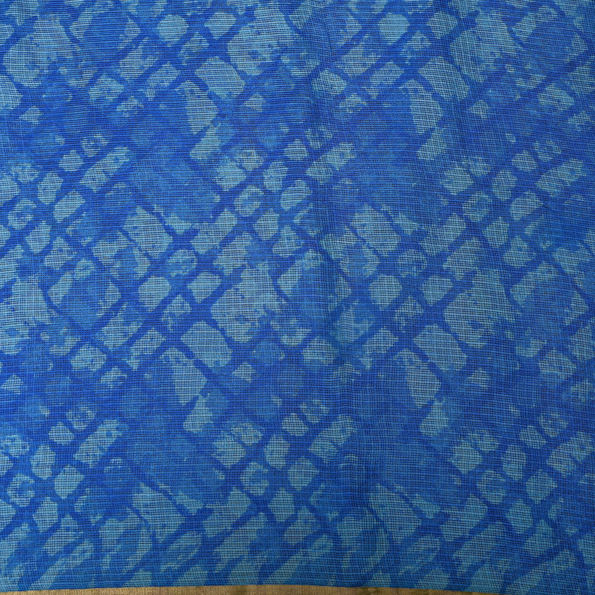Bright Sky Blue Abstract Printed Silk Fabric