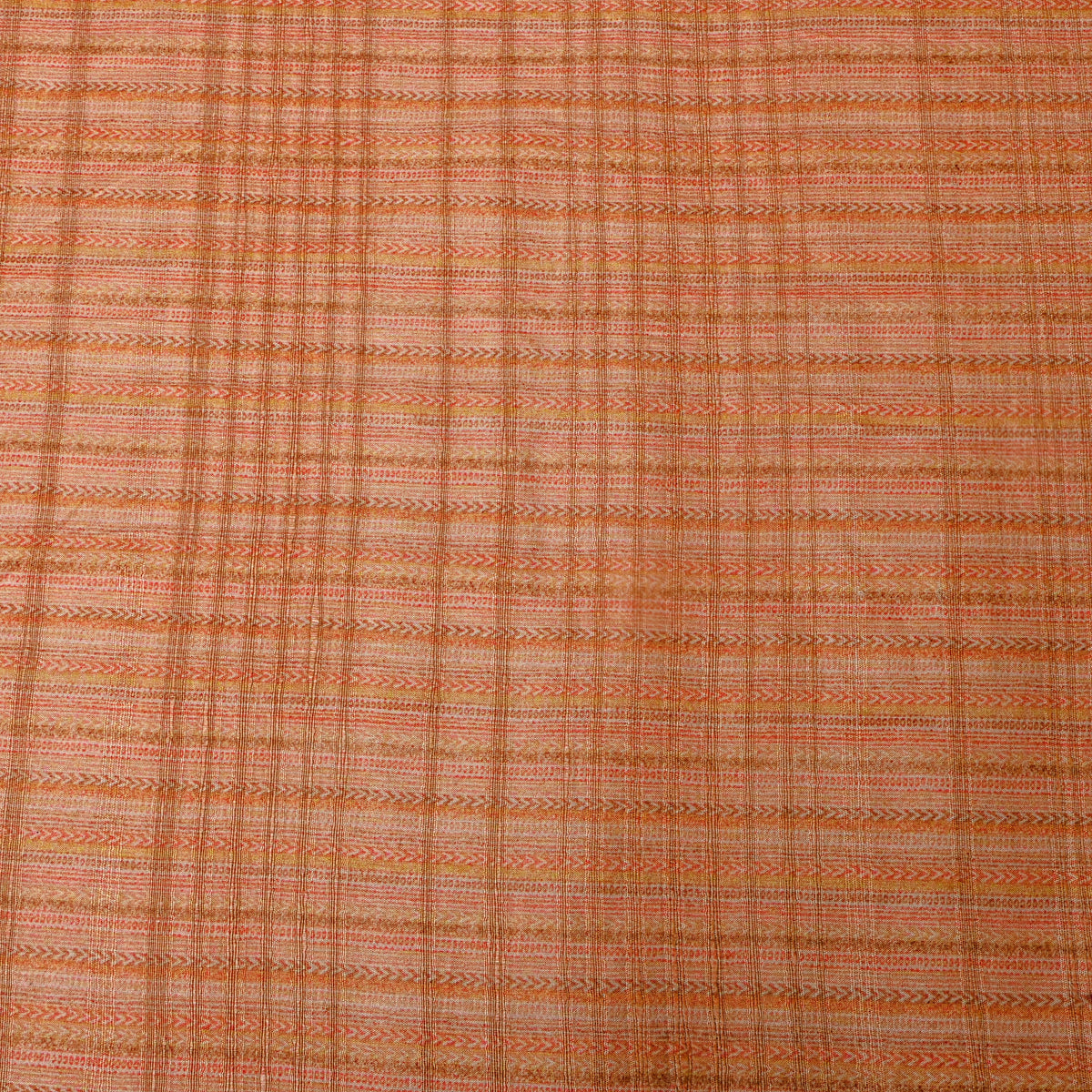 Light Fade Orange Adstract Checks Like Printed Silk Fabric