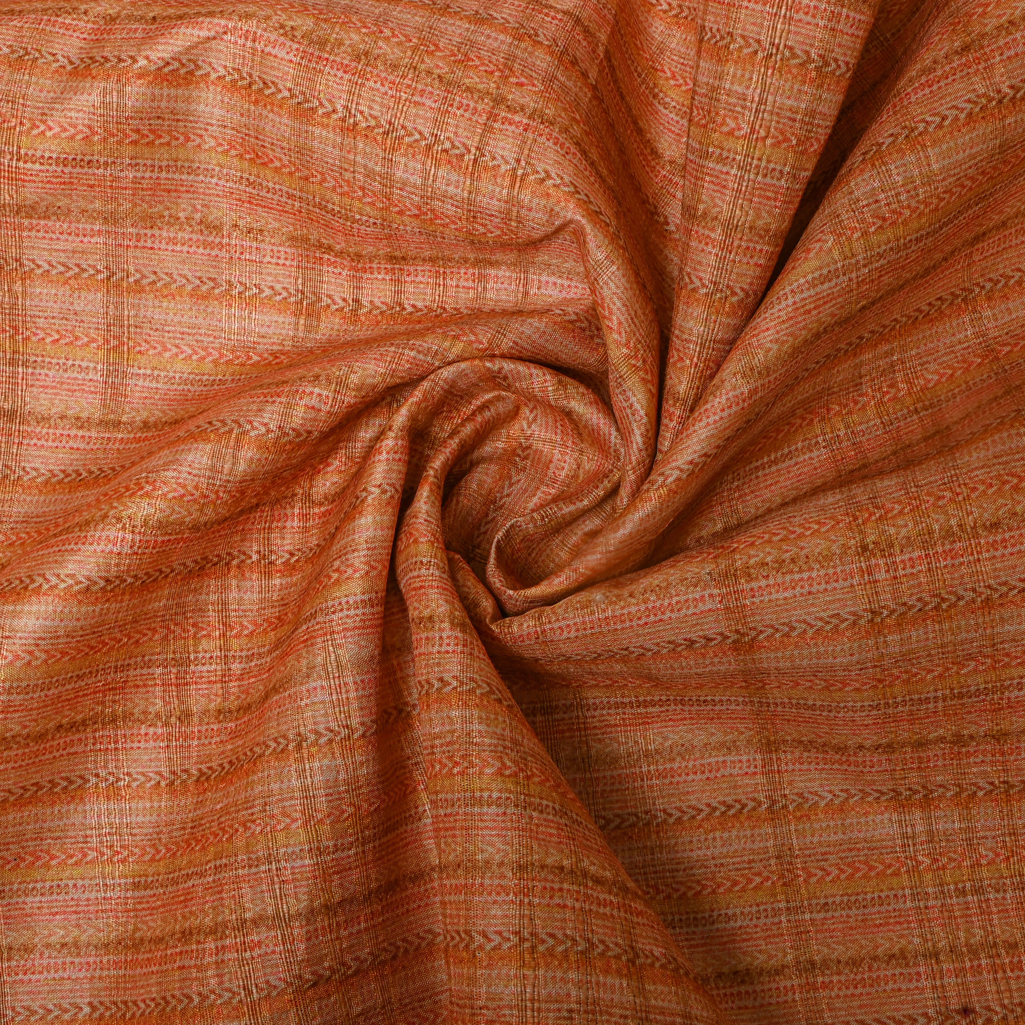 Light Fade Orange Adstract Checks Like Printed Silk Fabric