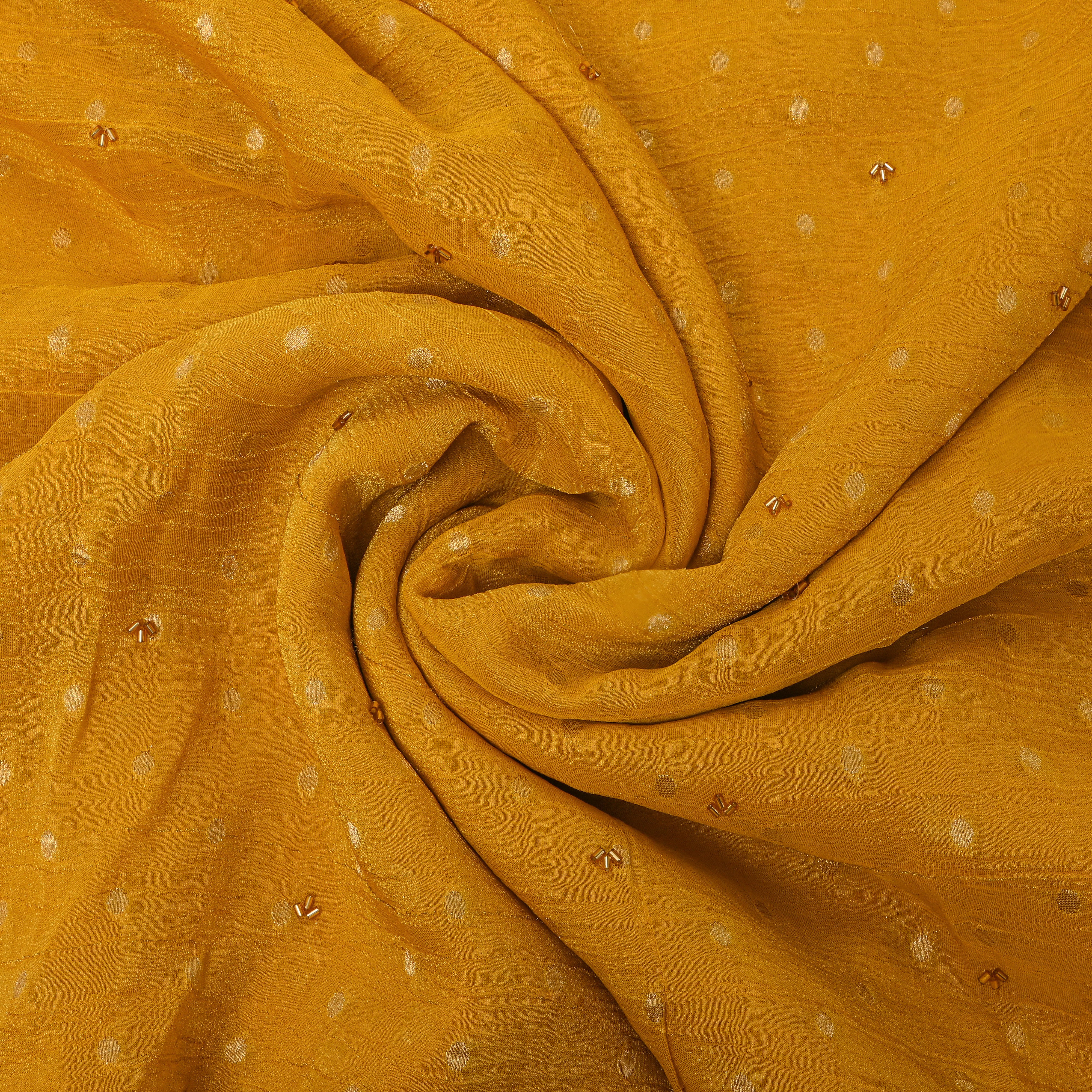 Yellow Scallop Butti Embroidered Tissue