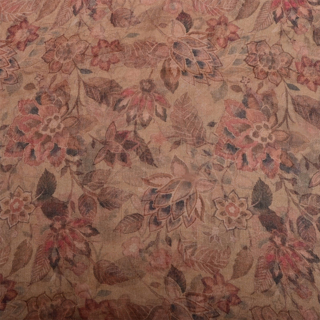 Light French Beige Tissue Printed Fabric