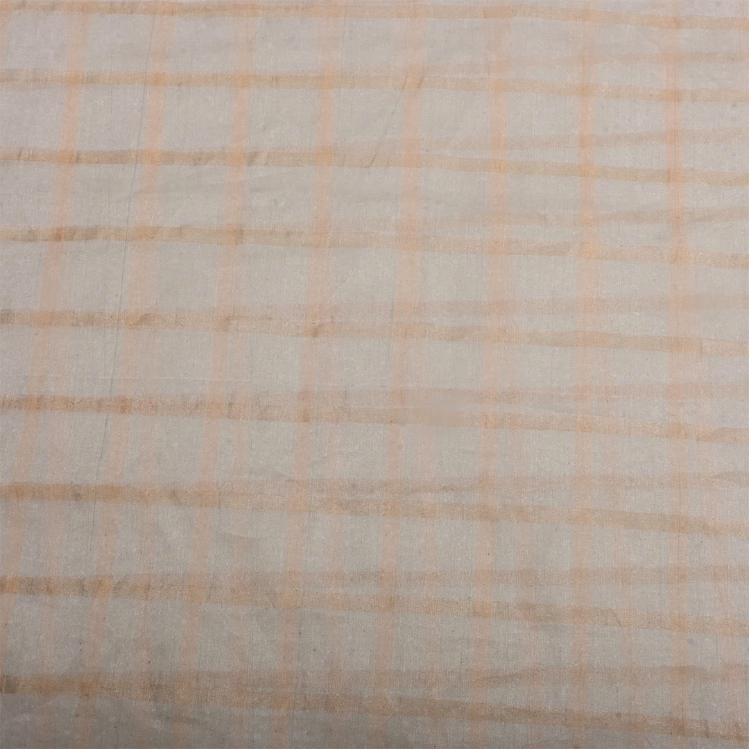 Silver Tissue Checks Pattern Fabric
