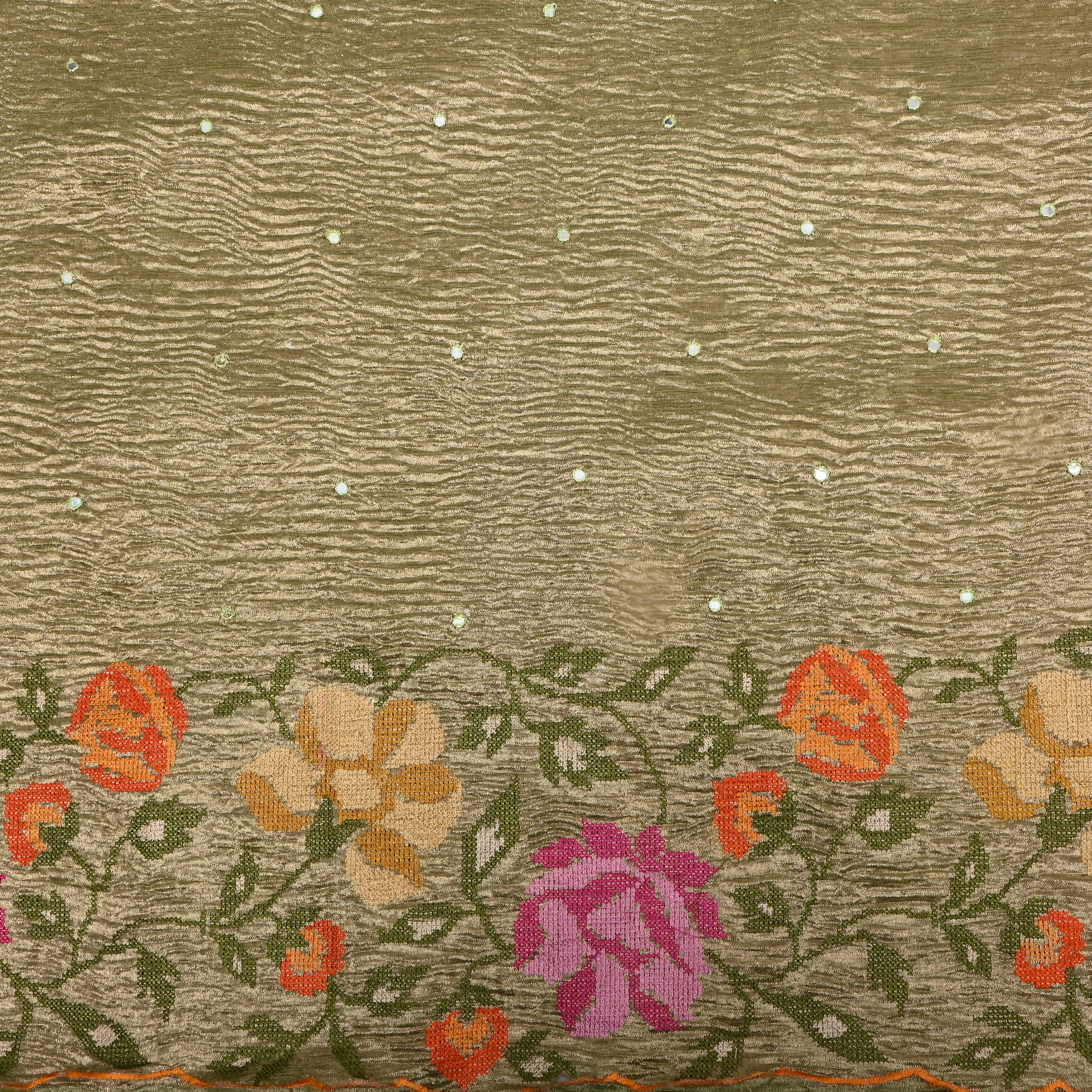 Pale Gold Cross Stitch Tissue Fabric