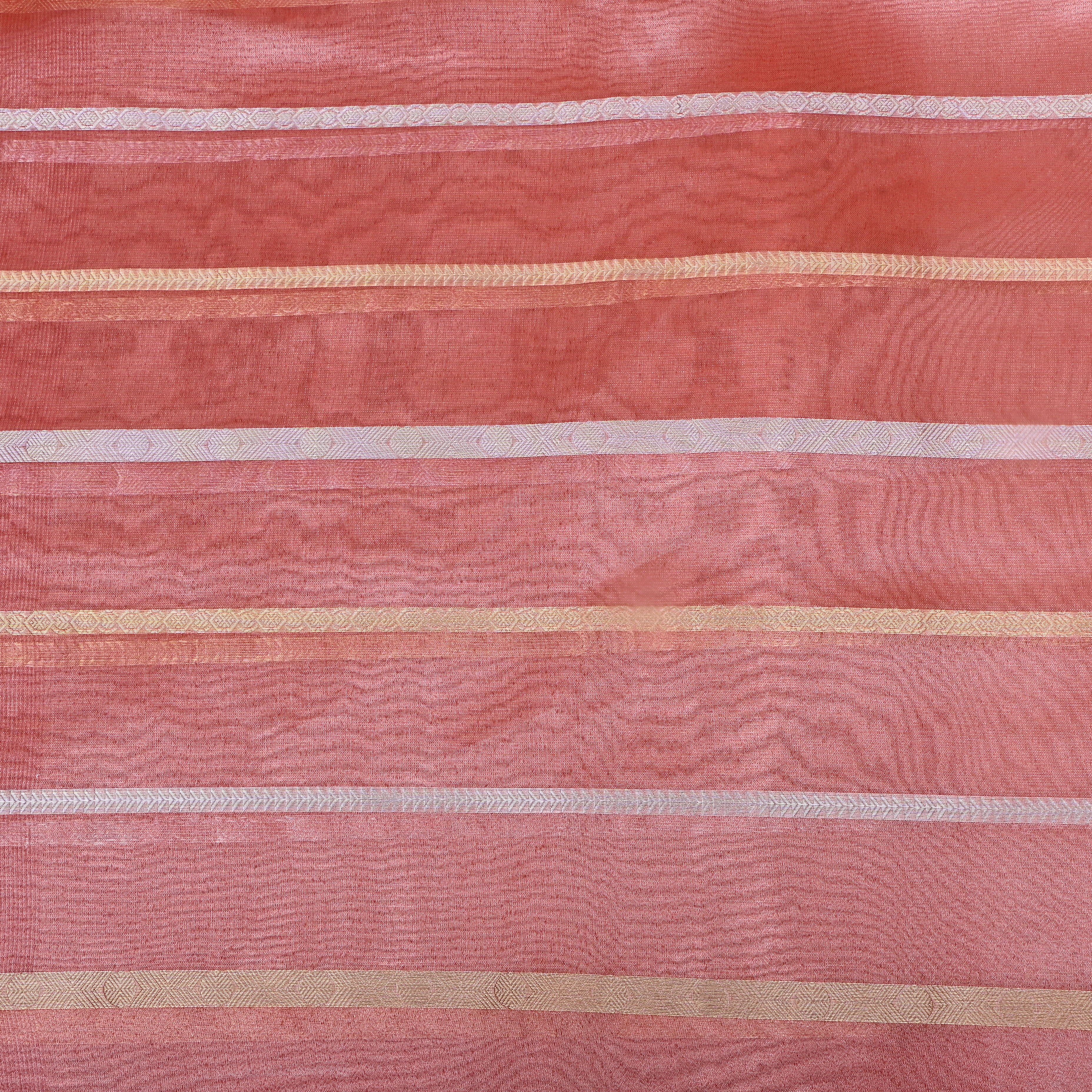 Orchid Pink Zari Woven Tissue Fabric