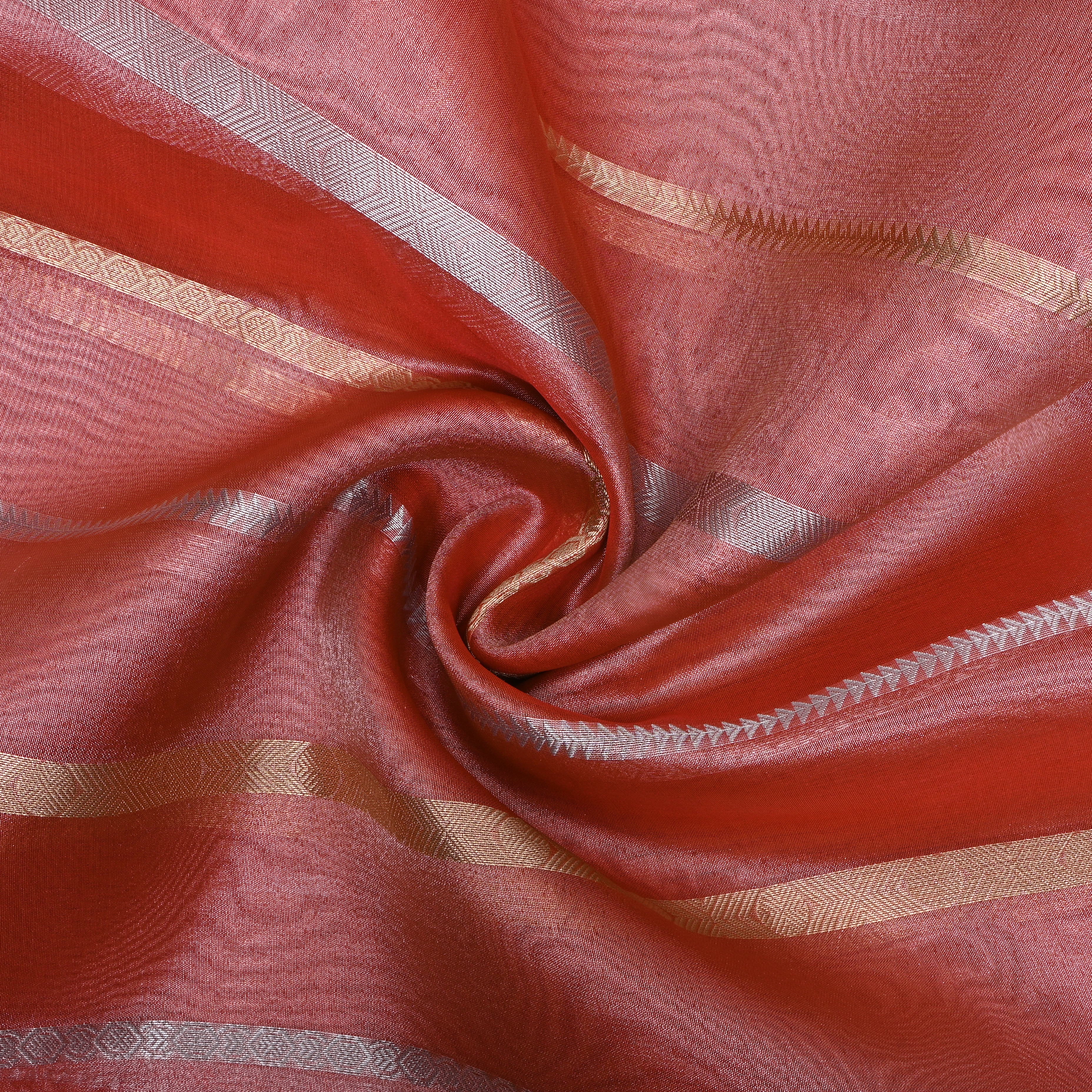 Orchid Pink Zari Woven Tissue Fabric
