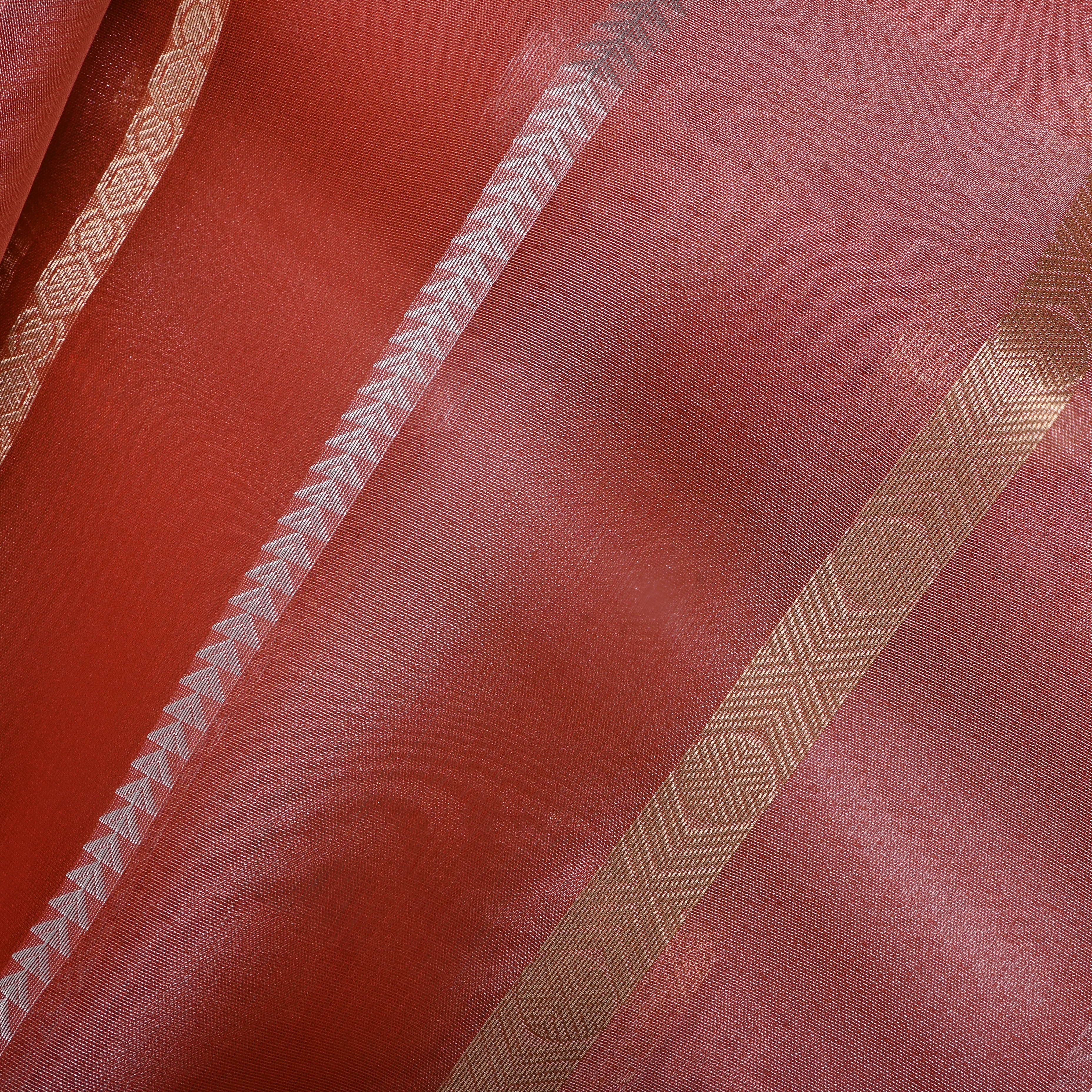 Orchid Pink Zari Woven Tissue Fabric