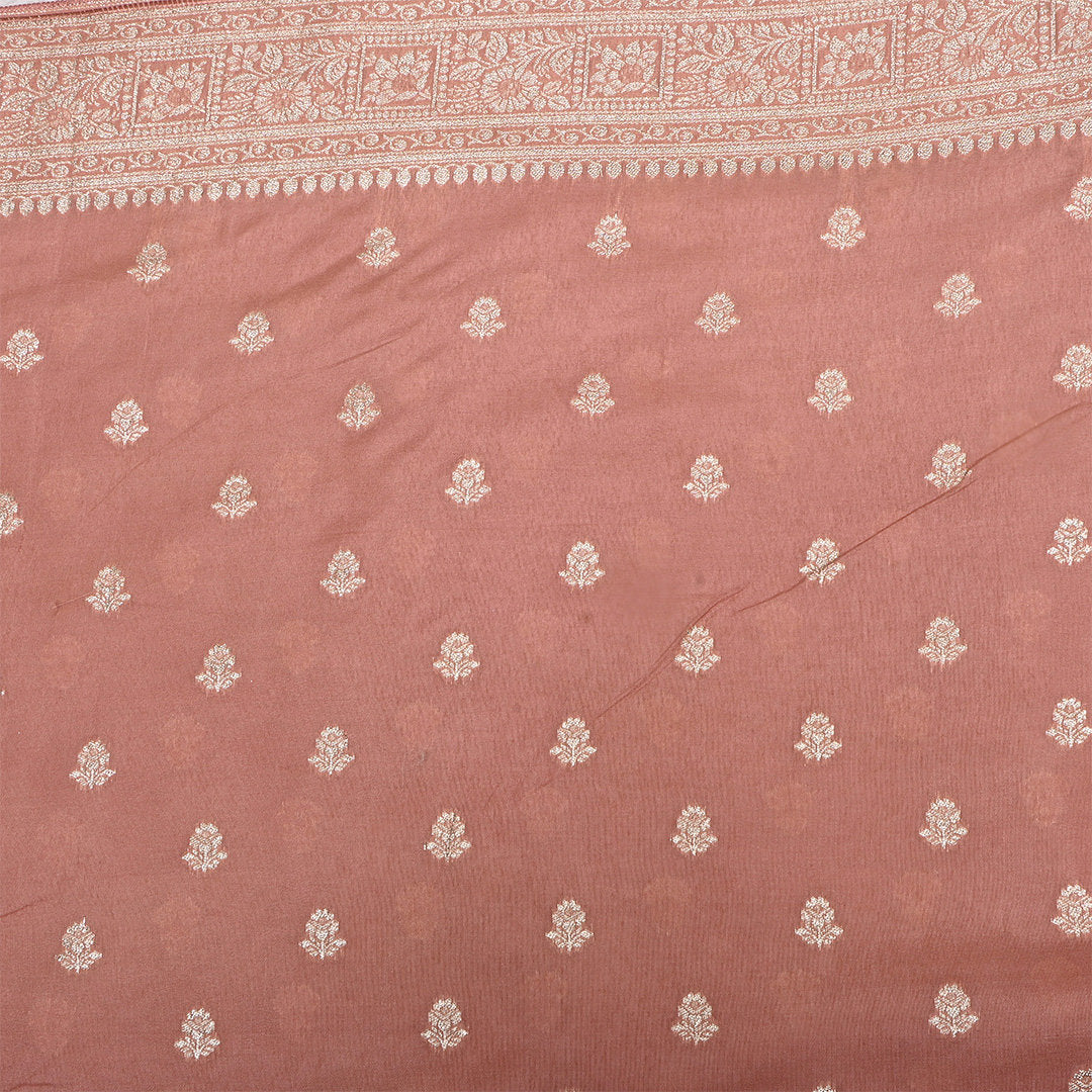 Crayon Cream Zari Woven Silk Fabric