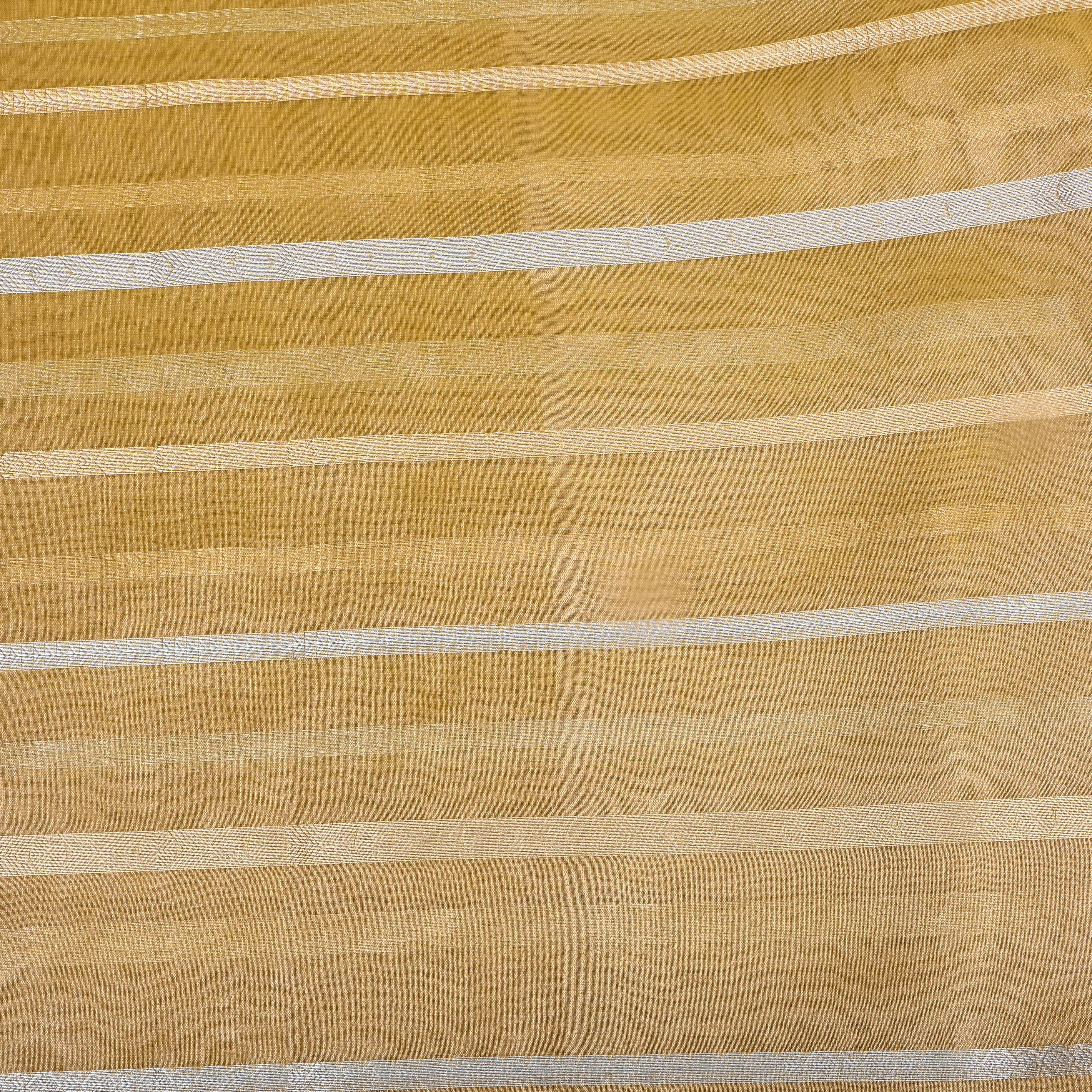 Golden Yellow Zari Woven Tissue Fabric