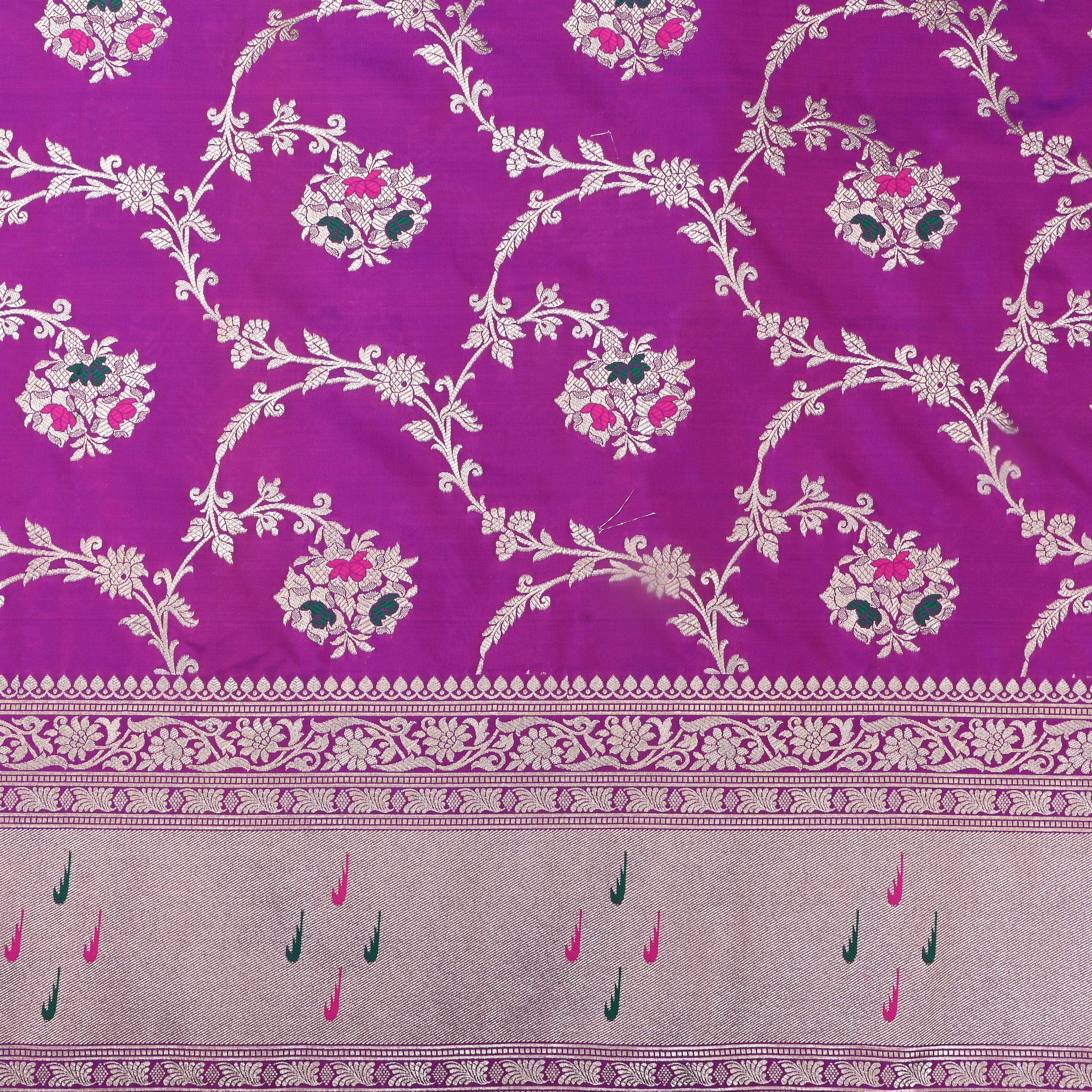 Purple Jamawar Silk Fabric