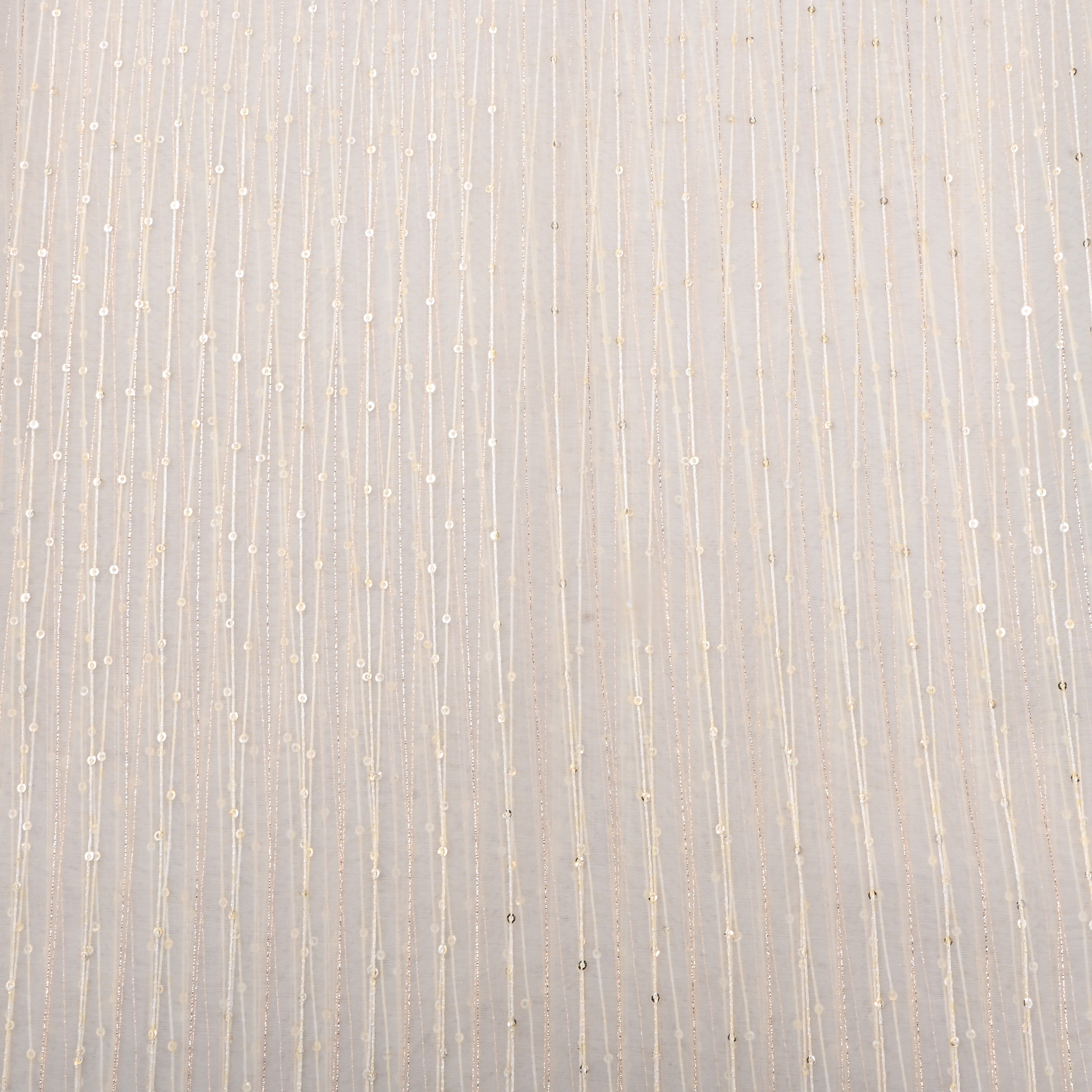 White Embroidered Organza Fabric