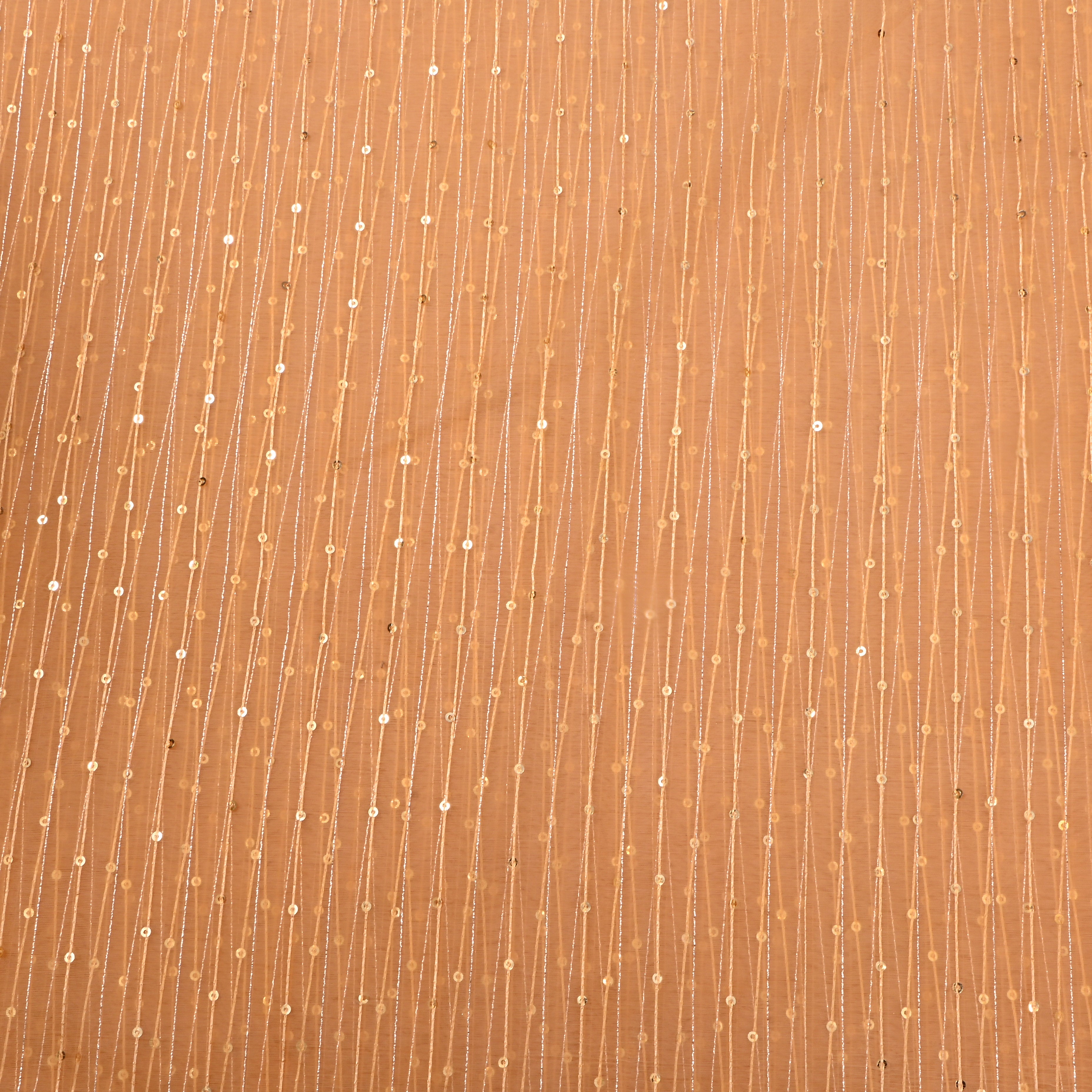 Light Orange Embroidered Organza Fabric