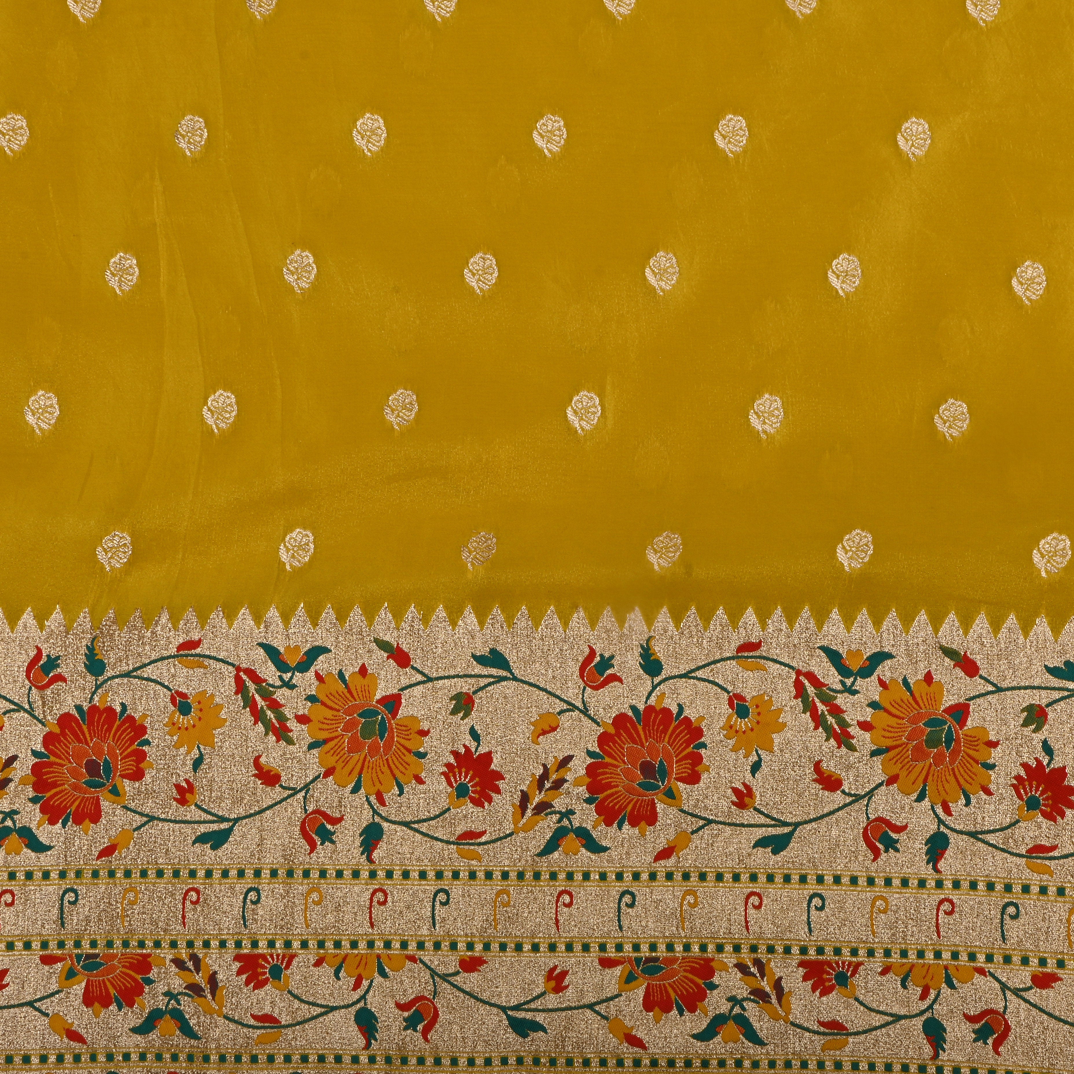 Light Yellow Zari Weave Silk Fabric