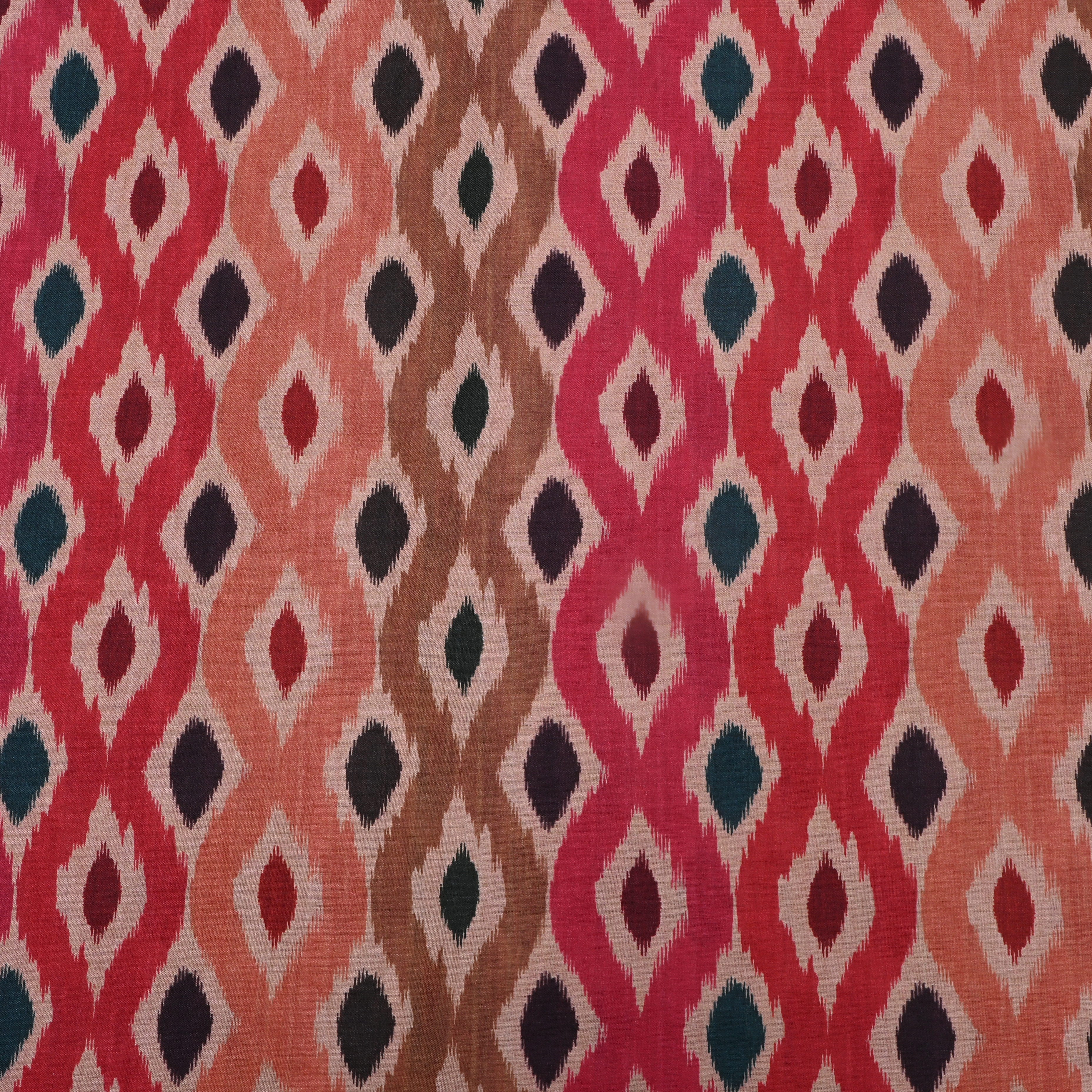 Multicolour Digital Printed Tussar Fabric